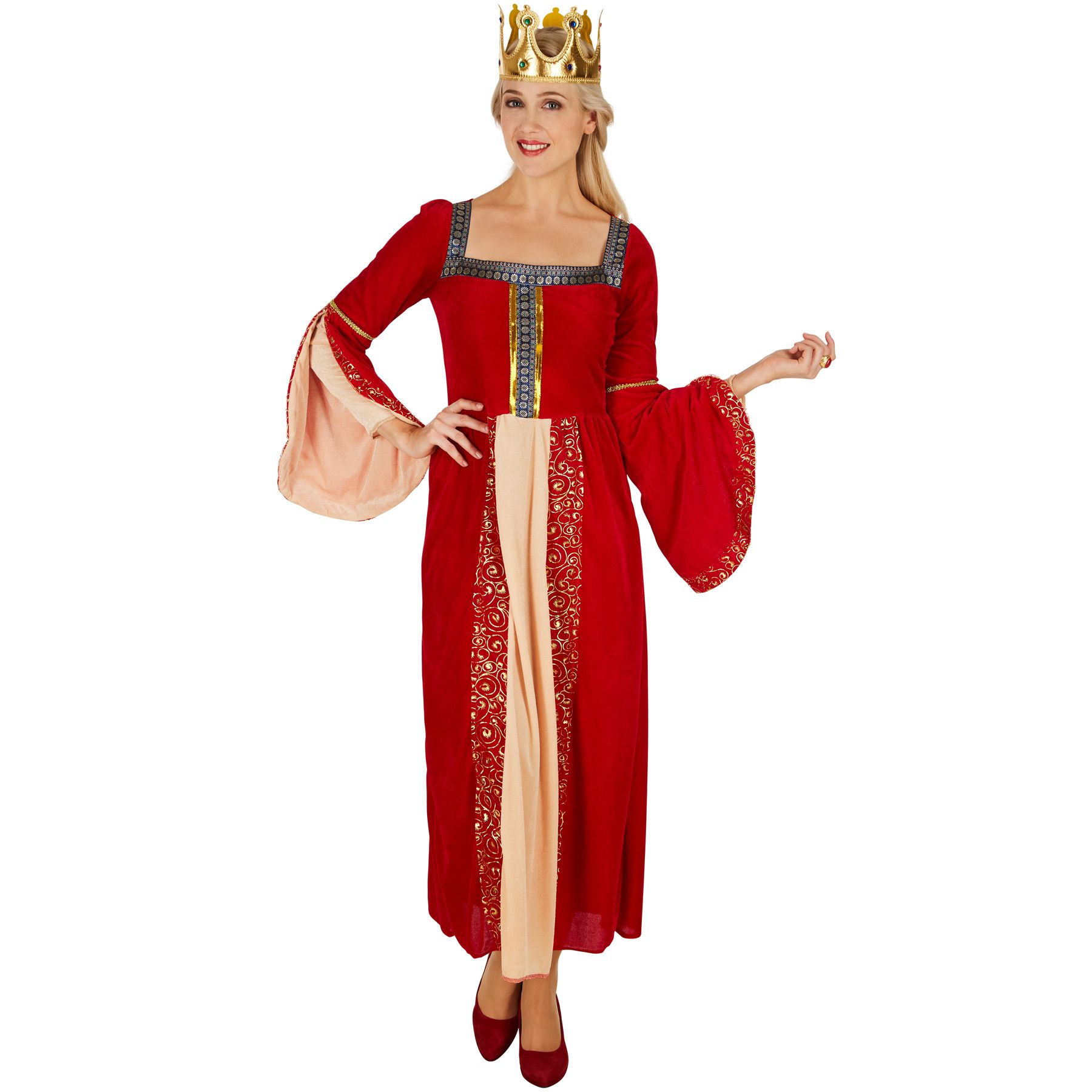 Frauenkostüm Königin Kostüm Frauen Karneval Fasching Halloween Burg Schloss Adel