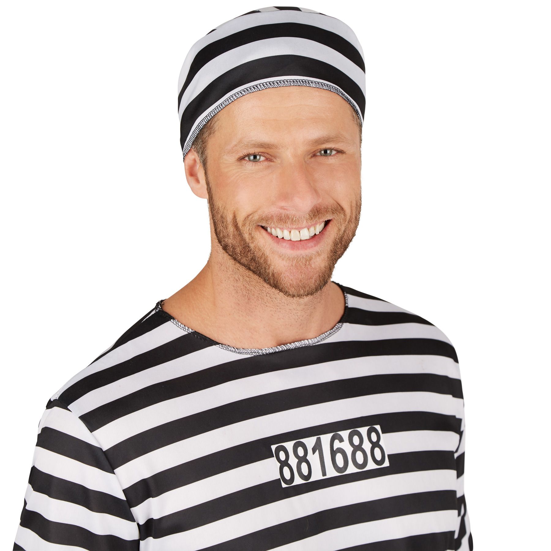 NET TOYS Sträflingsmütze – Schwarz-weiße Gefangenen-Kappe Für Karneval & Kostümpartys