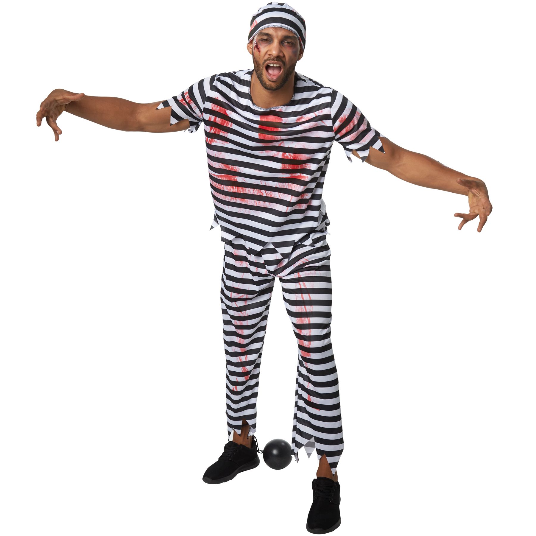 COSTUME TRAVESTIMENTO VESTITO CARNEVALE UOMO CARCERATO DETENUTO GALEOTTO RIGHE