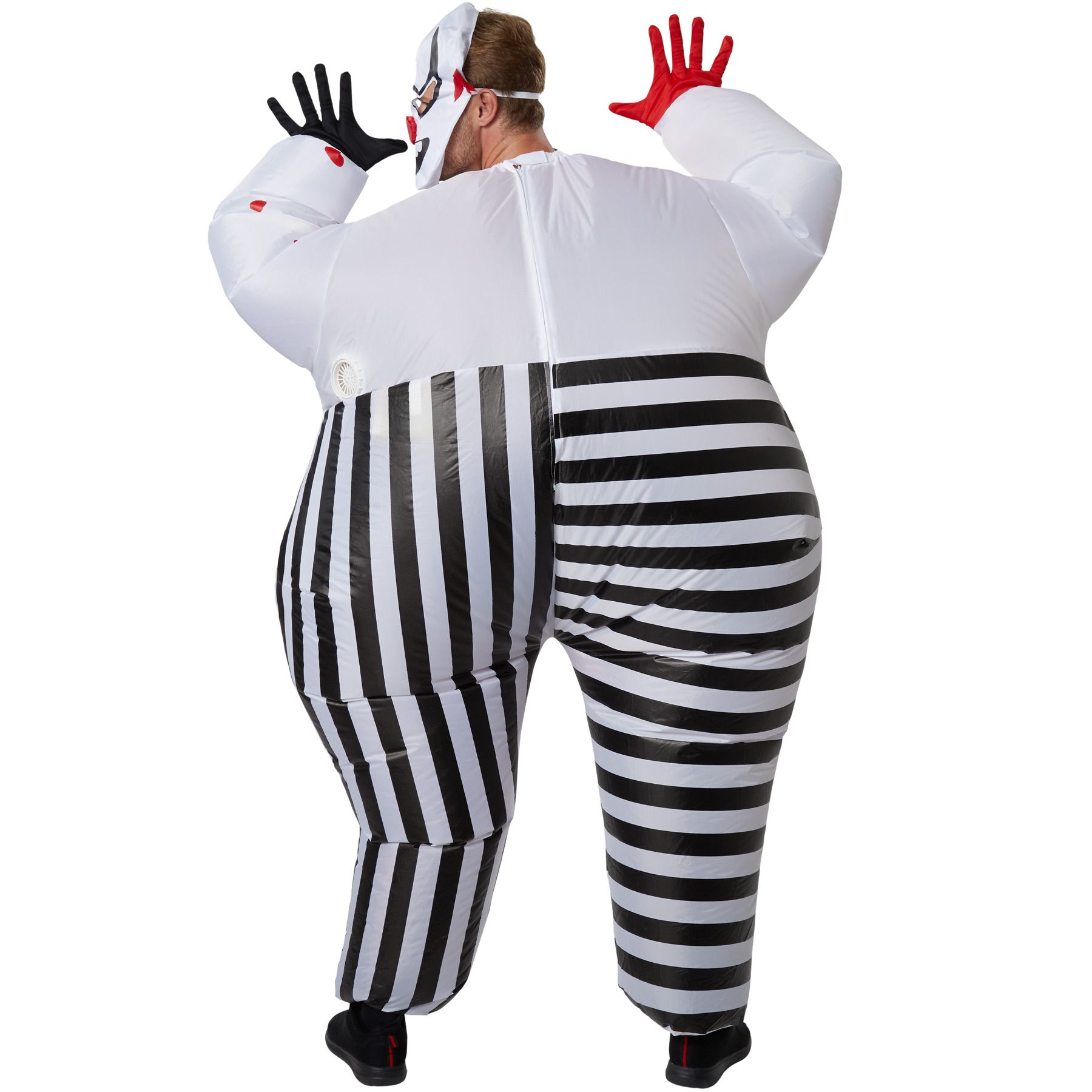 Dressforfun Costume Da Detenuto Terrificante Per Uomo – 3 Pezzi: Tuta Rigata Strappata Con Finto Sangue, Berretto Incluso - 4