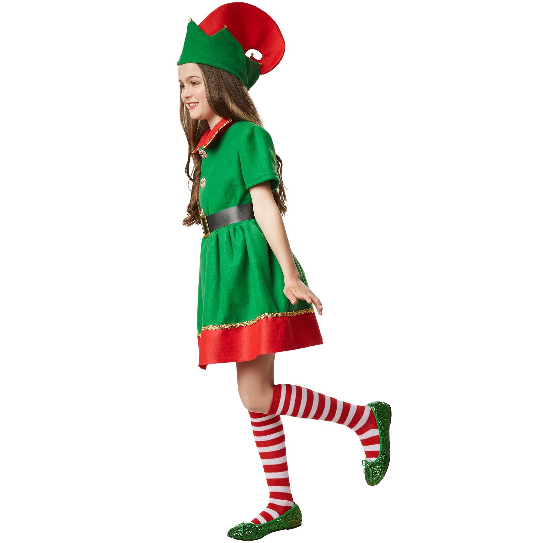 Kinder Mädchen Kostüm Weihnachtselfe Wichtel Kobold Fasching Verkleidung - Bild 31 von 44