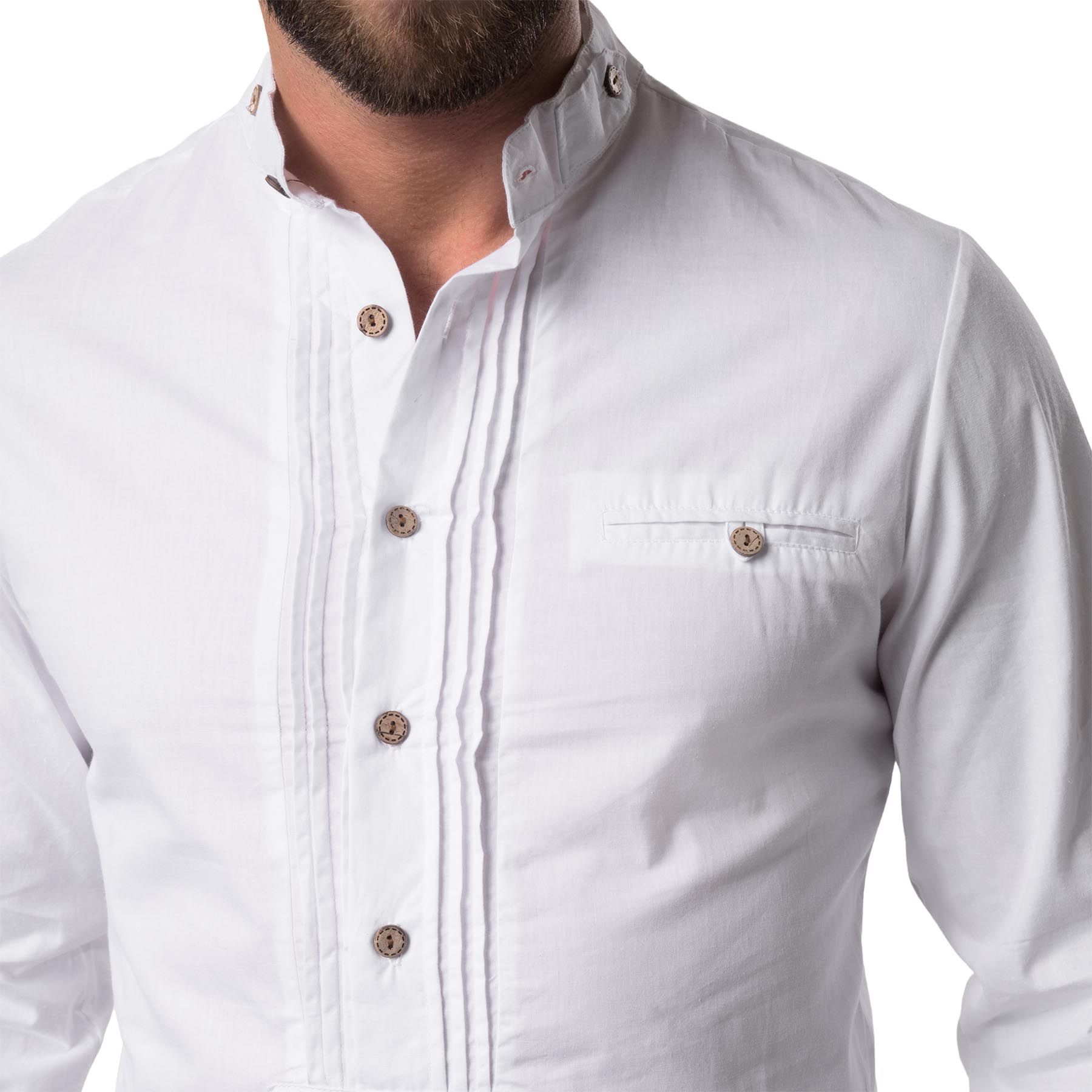 Dressforfun Trachtenhemd Herren – Weiß-rot Kariert, Langarm Mit Brusttaschen, Für Oktoberfest & Freizeit