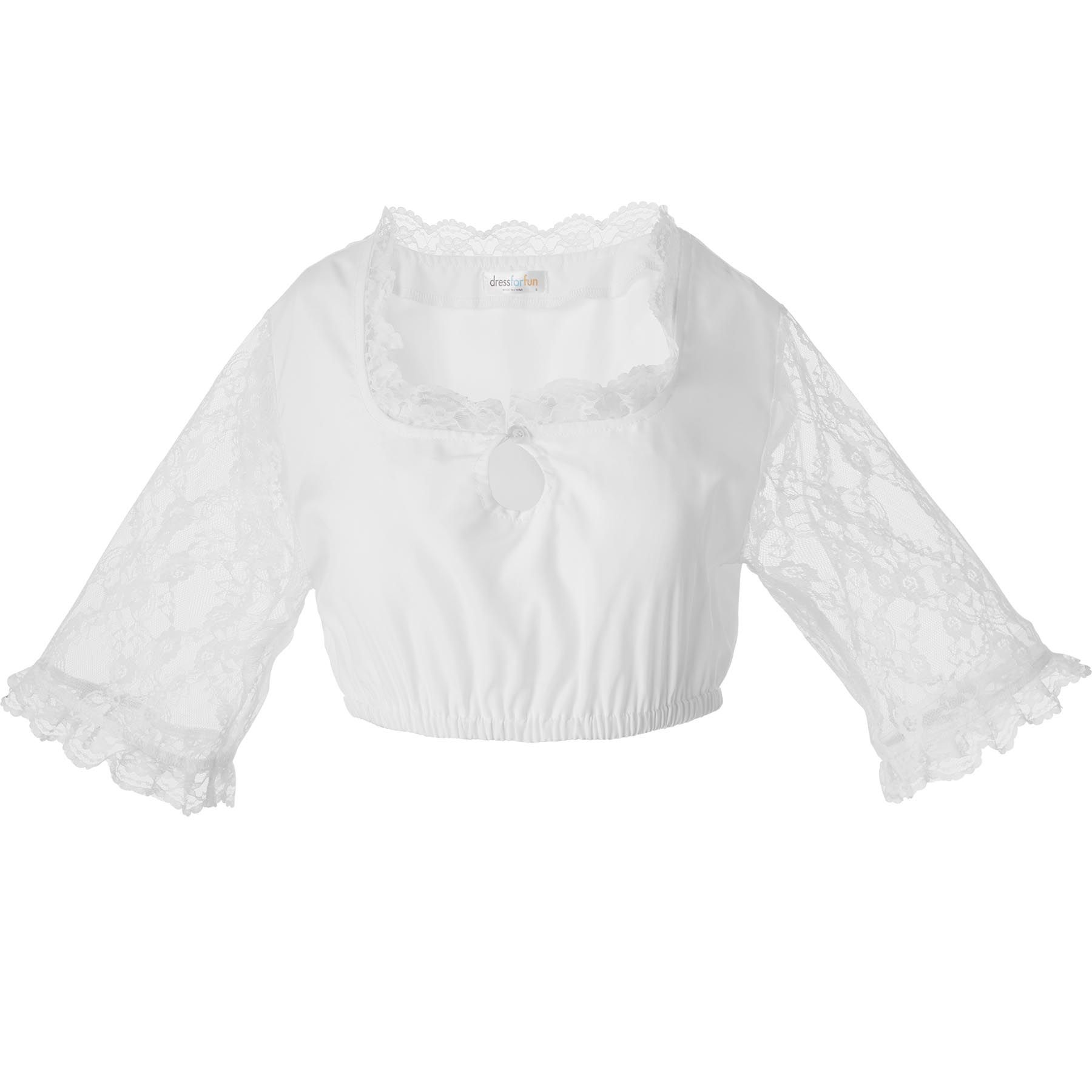 Weiße Dirndlbluse Mit Spitze - Elegante Trachtenbluse Für Damen In Vielen Größen (S-6XL) | Oktoberfest & Festtagsmode