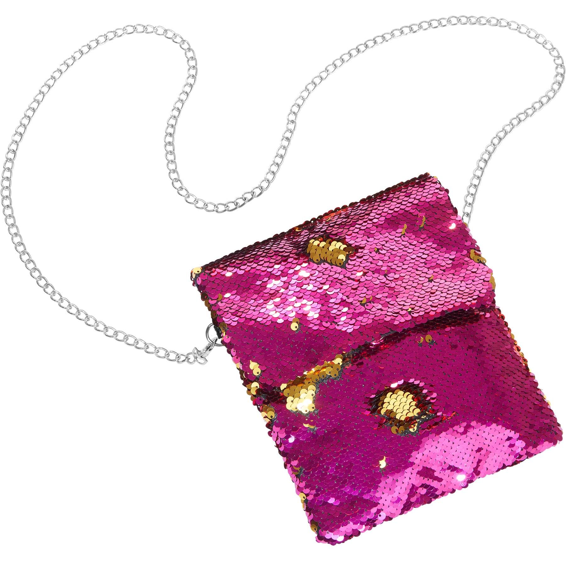 Silberne Pailletten Handtasche Damen - Mittelgroße Party Tasche Für Abendveranstaltungen