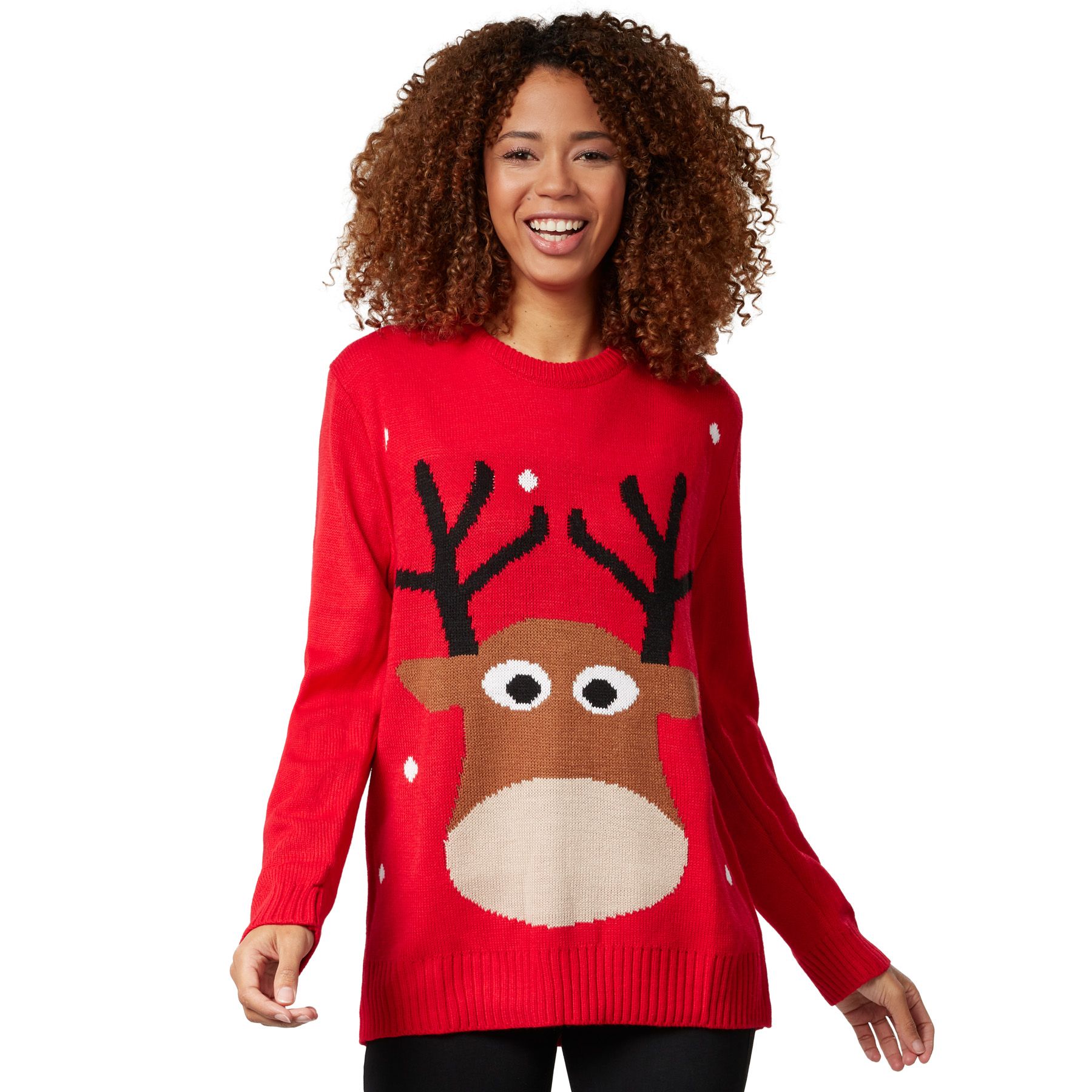 Unisex Weihnachtspullover Rentier Strick Pulli Damen ...
