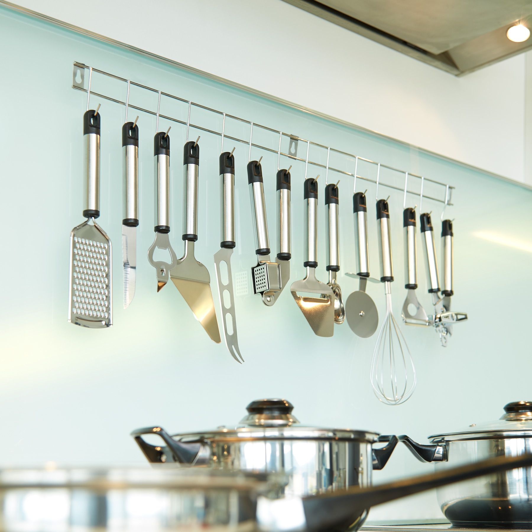 KÜCHENBESTECK SET 13 TEILIG KÜCHENHELFER WANDLEISTE UTENSILIEN