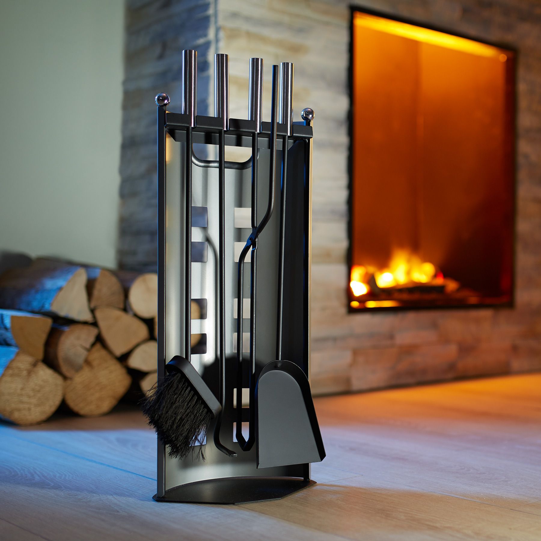 Conjunto De Herramientas Para Chimenea De 5 Piezas De Acero Inoxidable