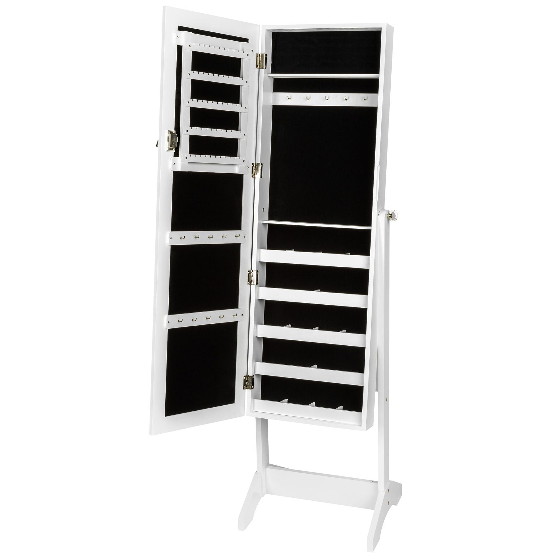 Spiegelschmuckschrank Spiegelschrank Standspiegel Schmuck schwarz weiß