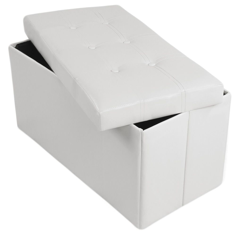 Asiento Plegable Taburete Otomana Almacenaje Reposapiés Caja 80x40x40cm