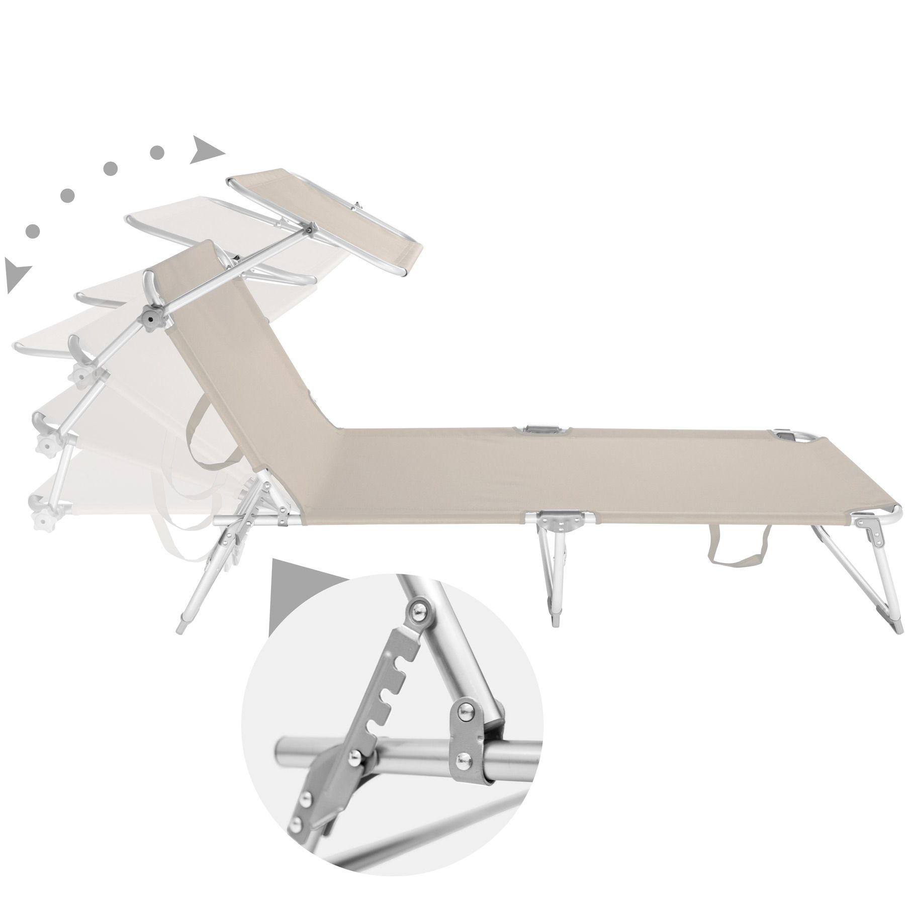 Détails sur Alu chaise longue de jardin pliante transat bain de soleil + pare soleil beige Détails sur Alu chaise longue de jardin pliante transat bain de soleil + pare soleil beige