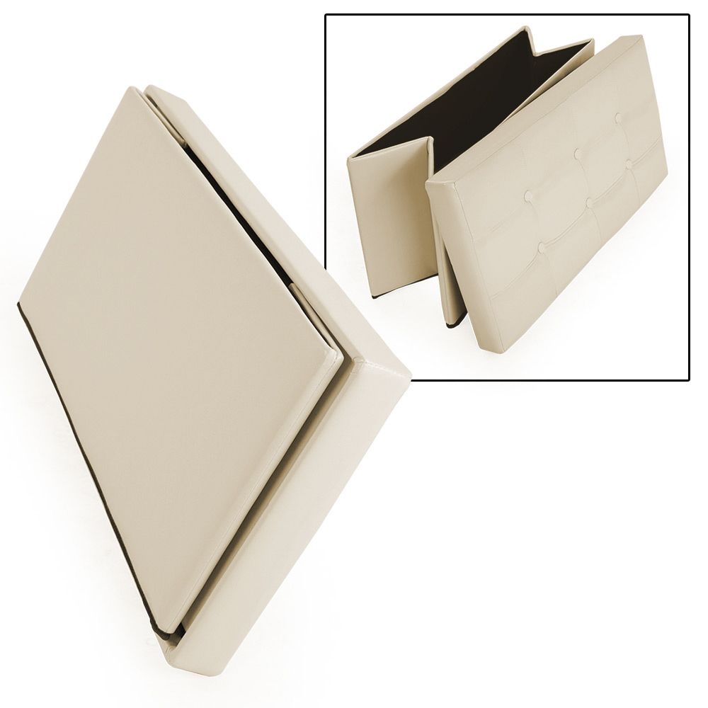 Asiento Plegable Taburete Otomana de Almacenamiento Reposapiés