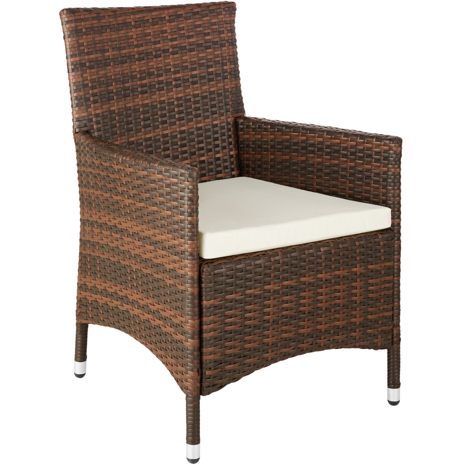 Aluminium Poly Rattan Garden Furniture 2 Chair Table Set Patio Wicker