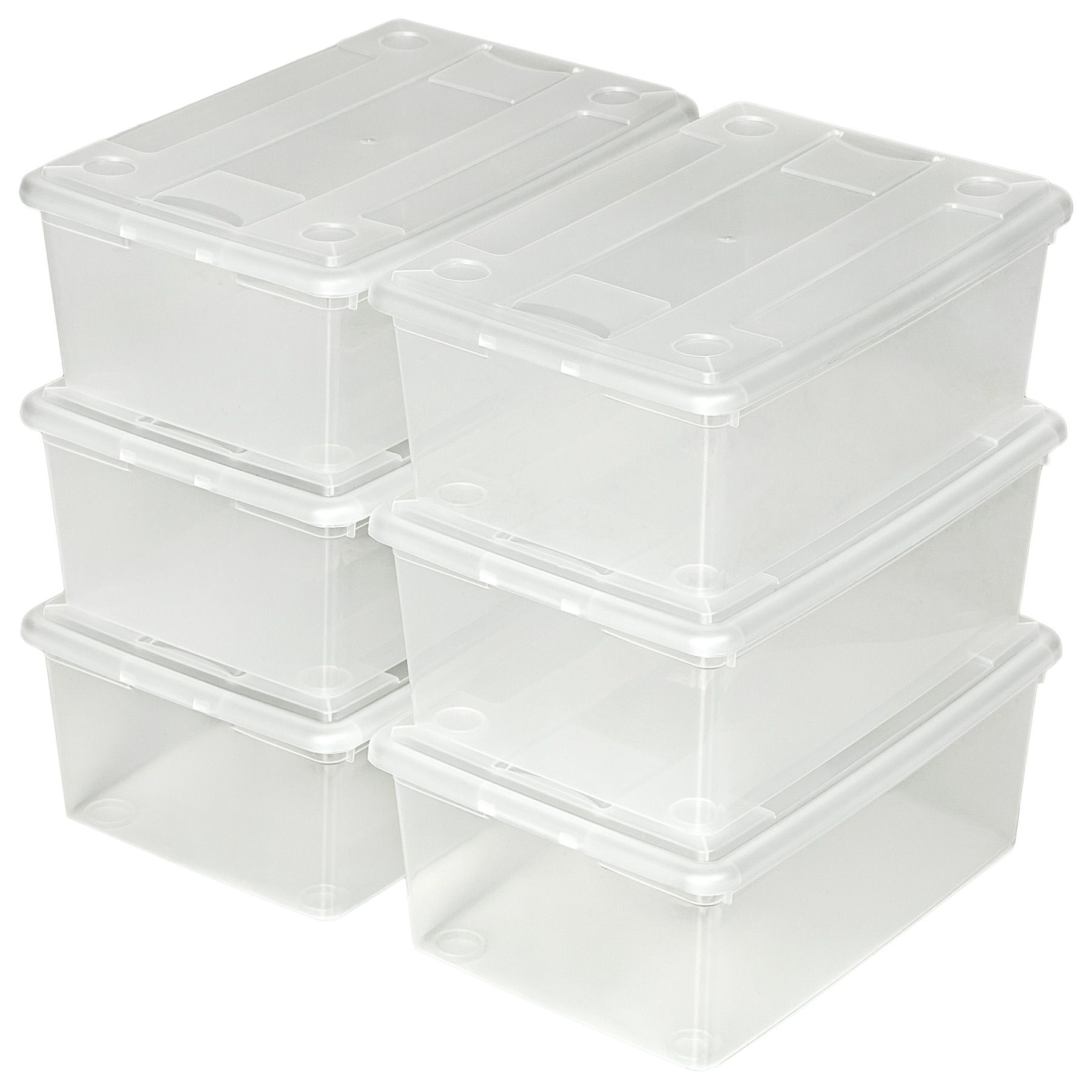 6x scatole scarpe plastica storage box trasparenti multiuso ... Scatole in plastica