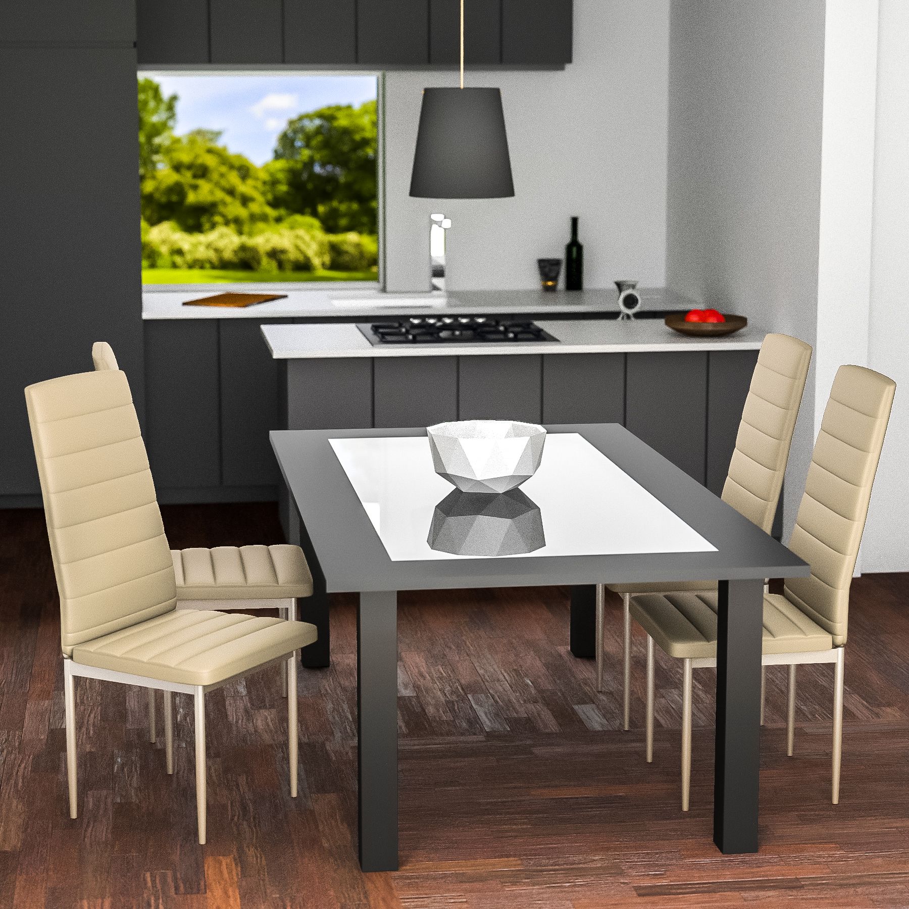 4x Sillas de comedor Juego elegantes sillas de diseño modernas cocina