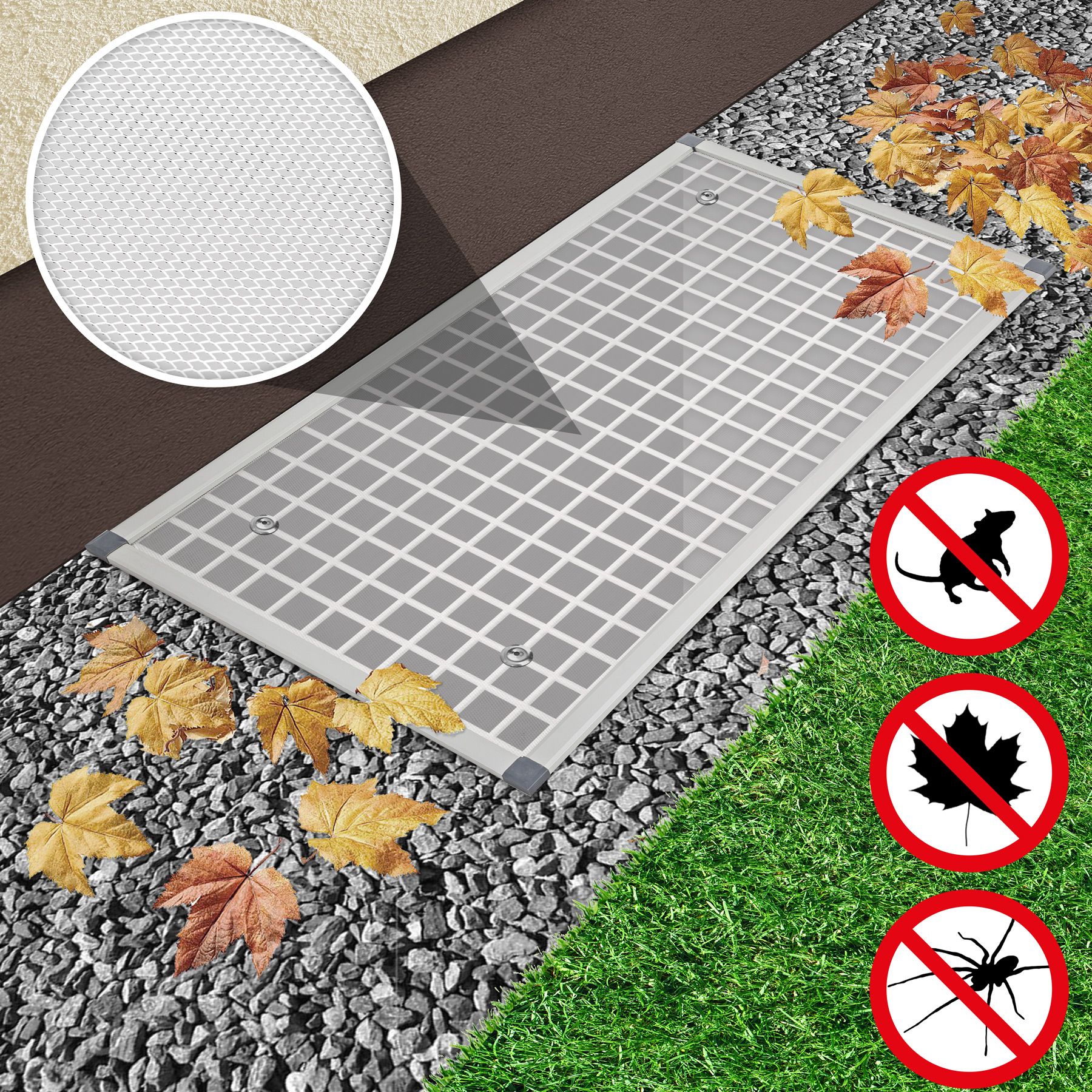 Aluminio tragaluz sótano rejilla protectora cubierta pozo de luz