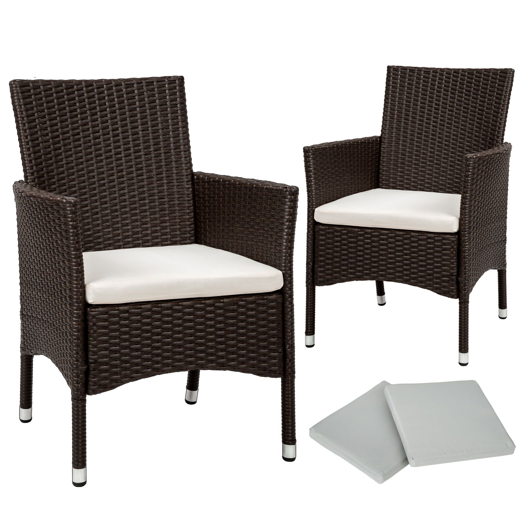 2 x Ratán Sintético Silla de Jardín Set Sillón Exterior Balcón Terraza