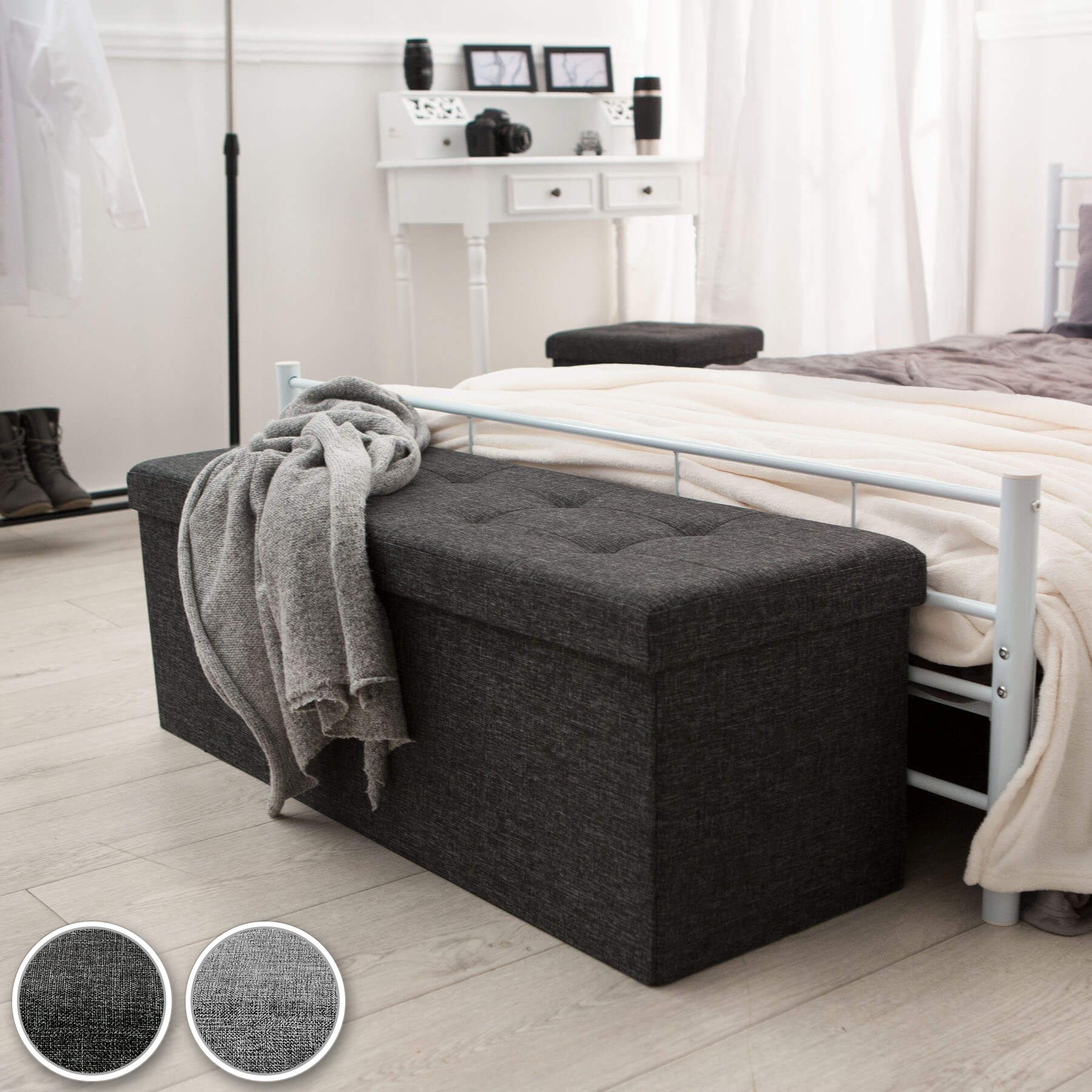 Faltbare Sitzbank Aufbewahrungsbox Sitzwürfel Hocker Box Möbel