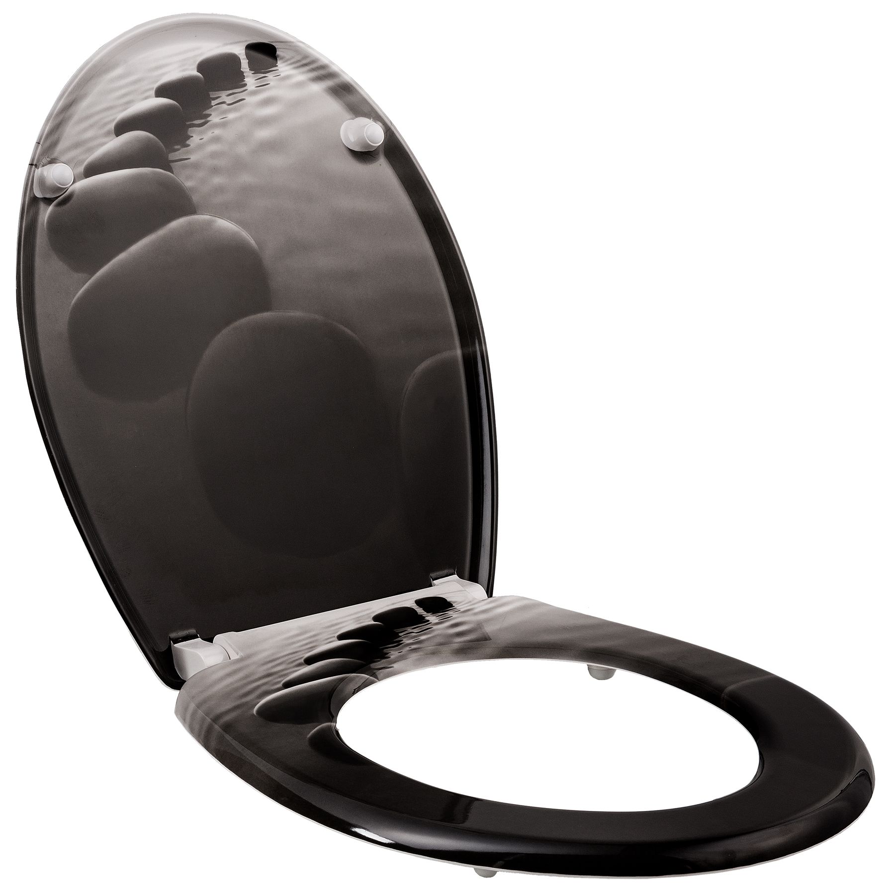 tectake 402259 Abattant WC Frein de Chute Soft Close Si/ège de Toilette Cuvette Si/ège Lunette Fleurs