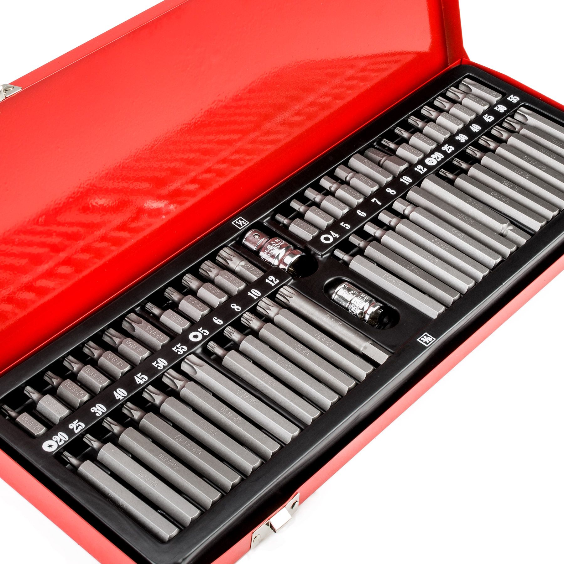 Coffret 54 Embouts De Vissage TecTake - Hex, Torx, XZN - Longs Et Courts - Acier Chrome Vanadium