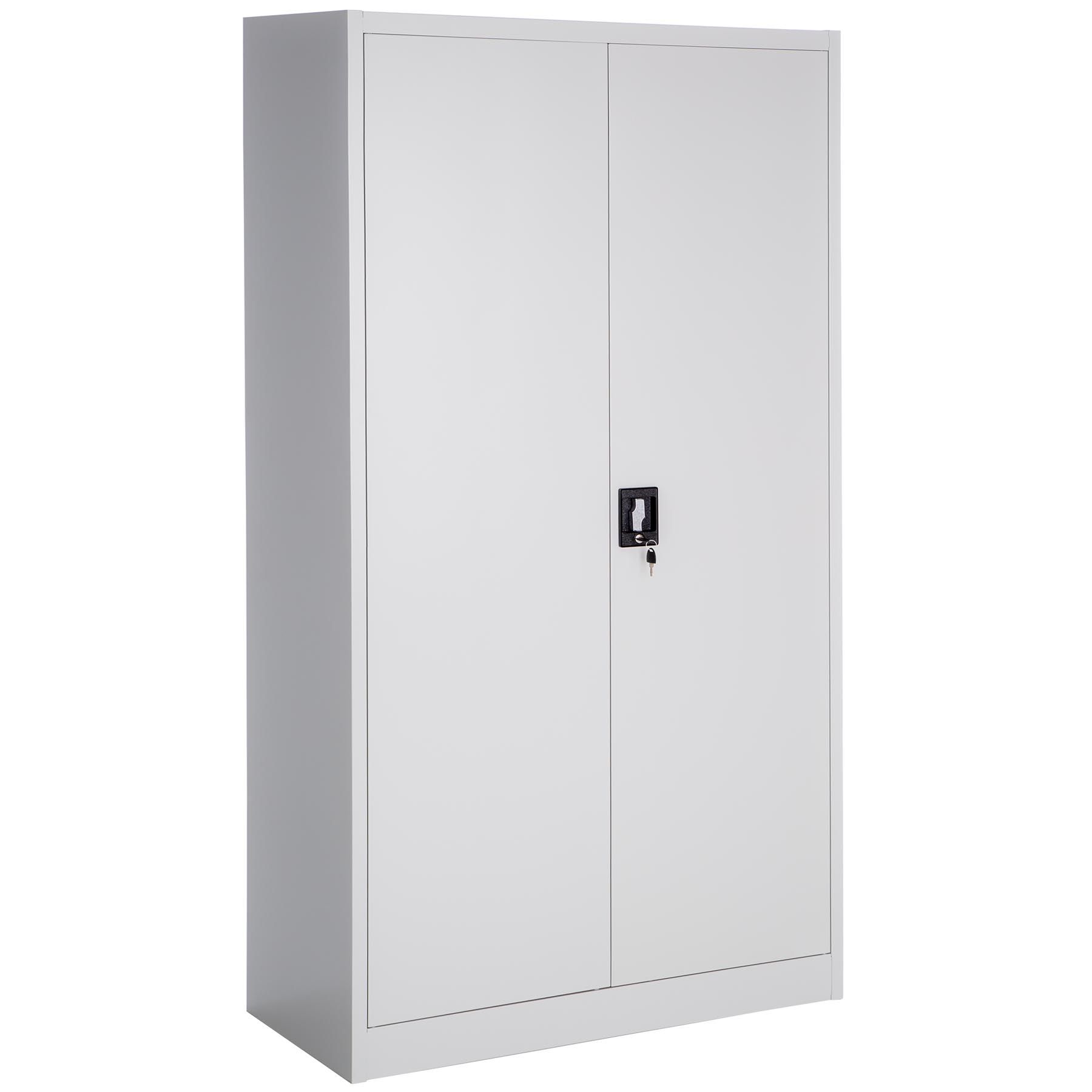 Armoire de rangement metallique placard 2 porte meuble de bureau 180x90x40 noir