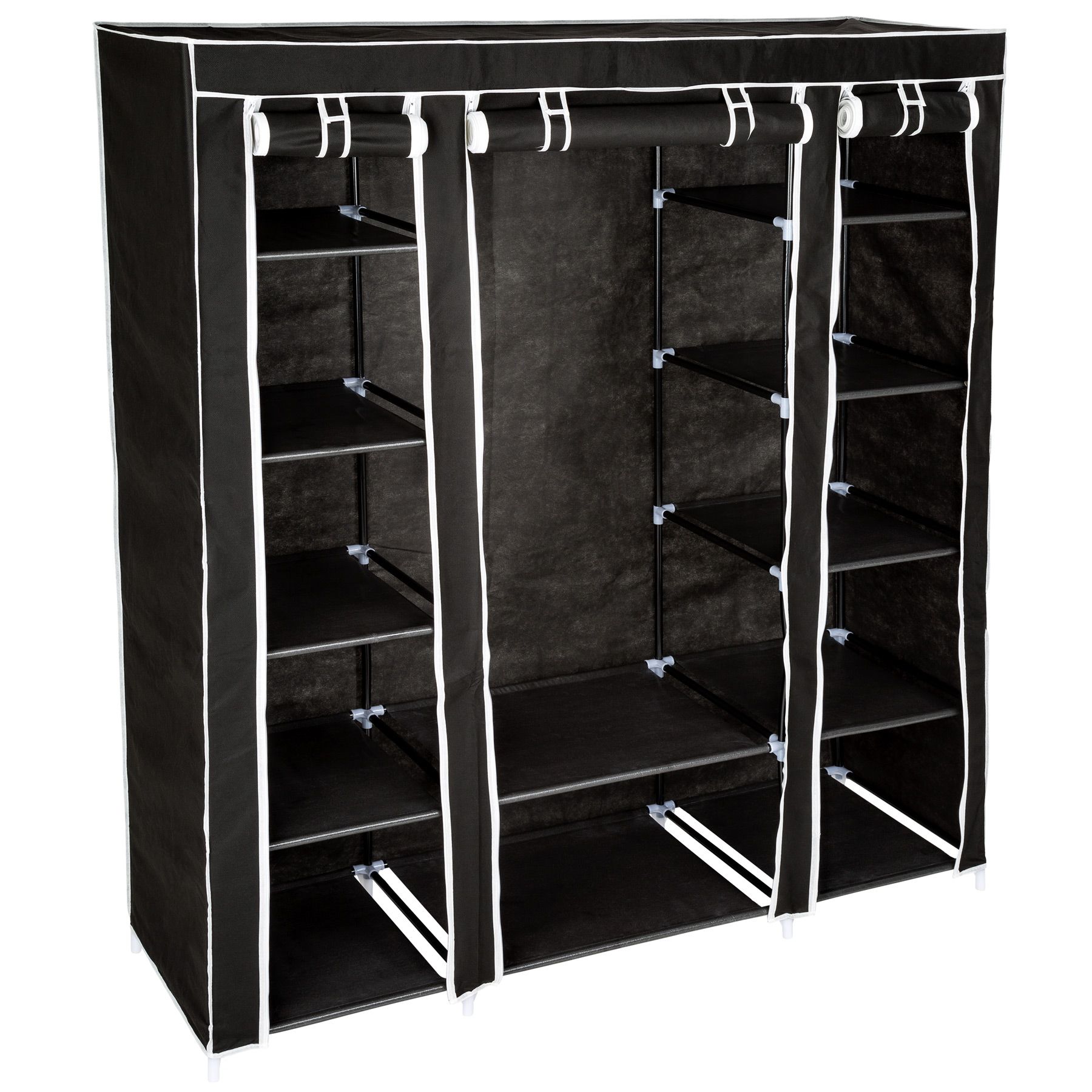 Armoire de rangement en tissu triple vêtements dressing penderie avec tringle eBay