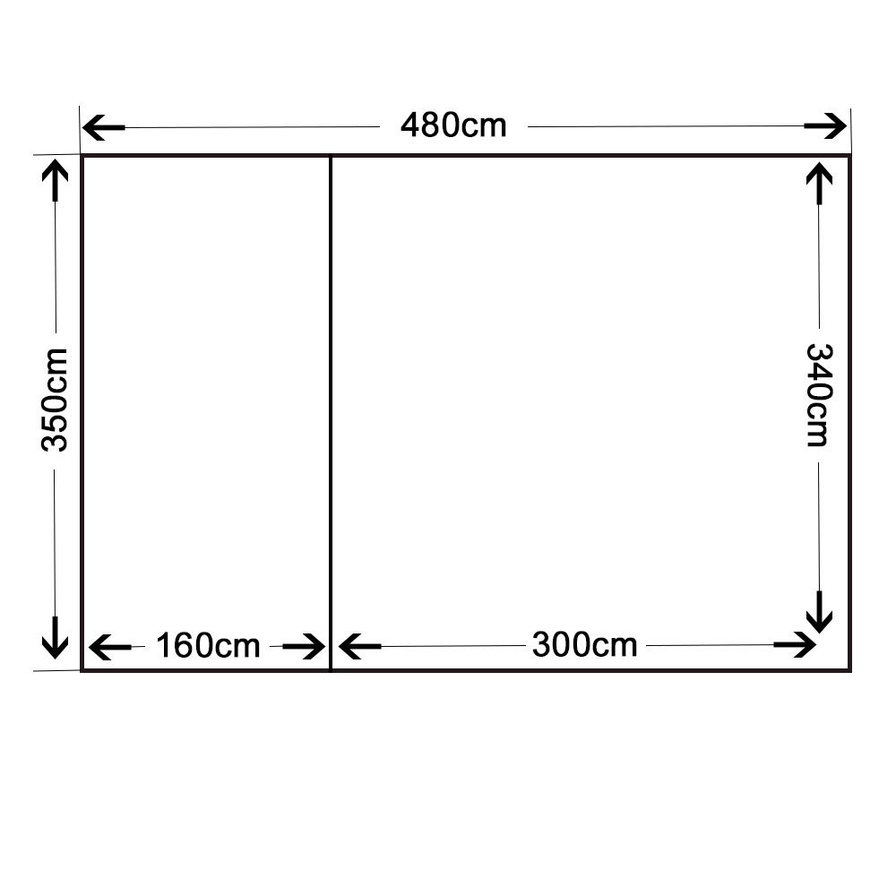 Tienda de Campaña 6 Personas Túnel Acampada Camping Exterior Columna de