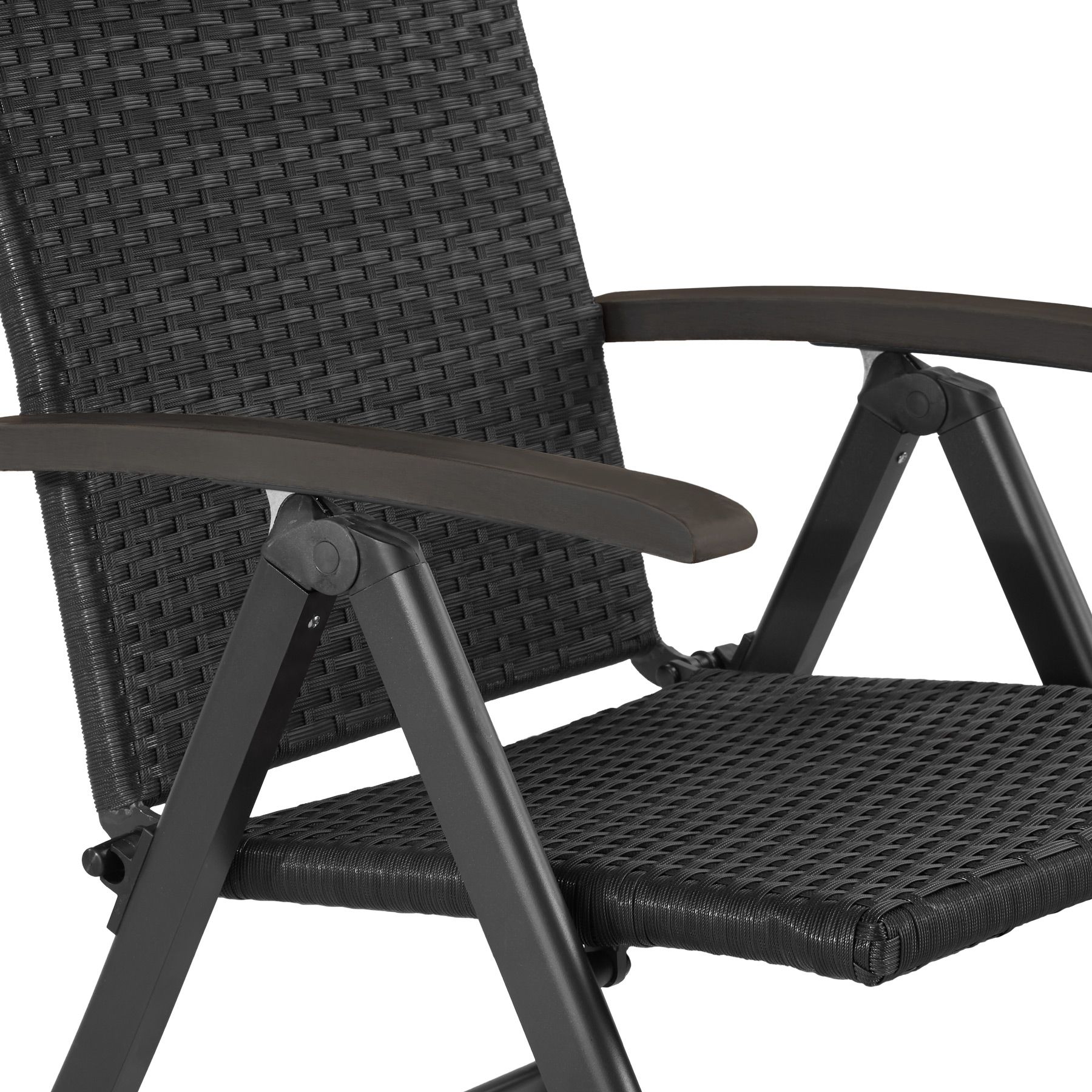 Aluminium Rattanstuhl klappbar Polyrattan Gartenstuhl Hochlehner