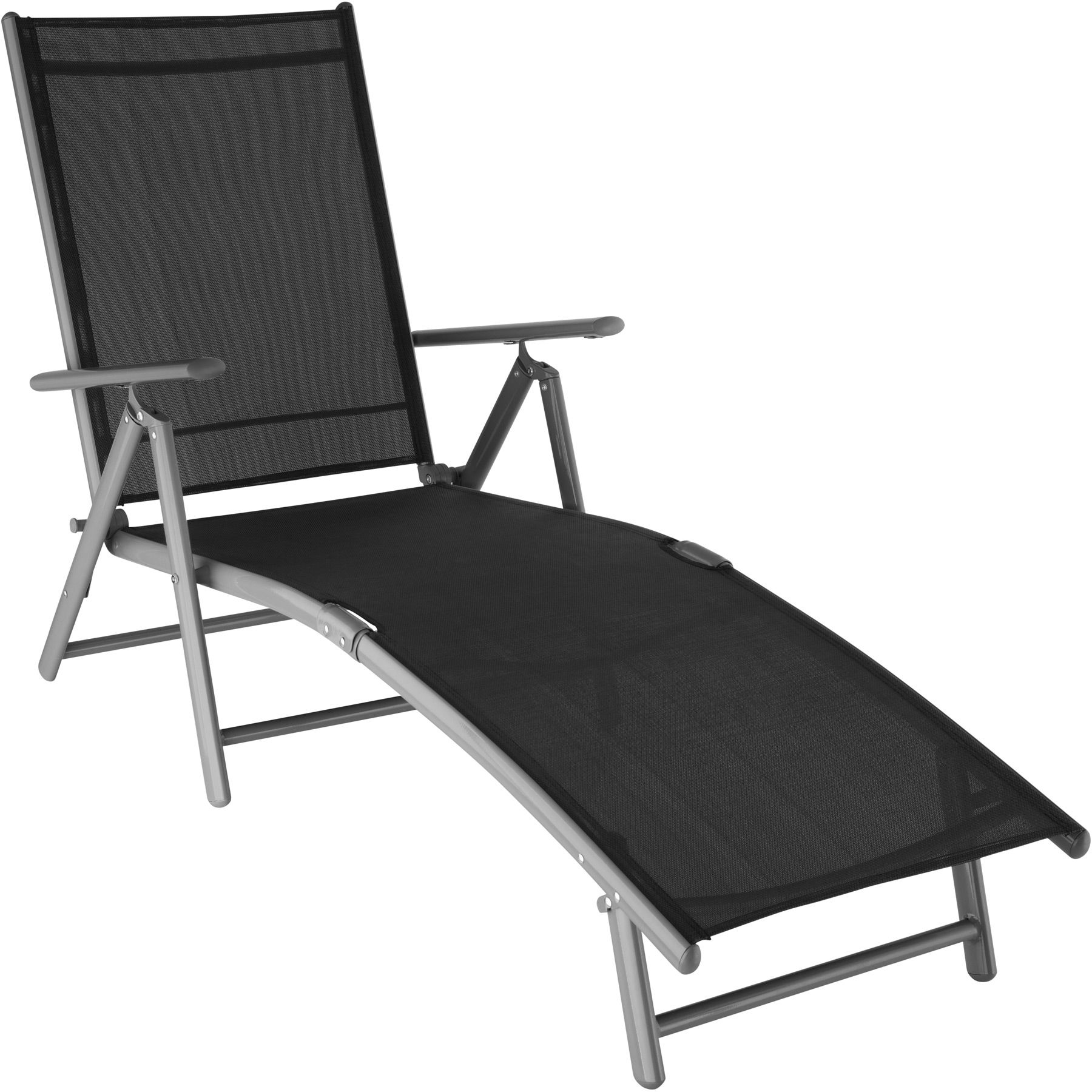 Grigio XONE Lettino da Esterno in Alluminio Textilene Sdraio Prendisole per Giardino Piscina