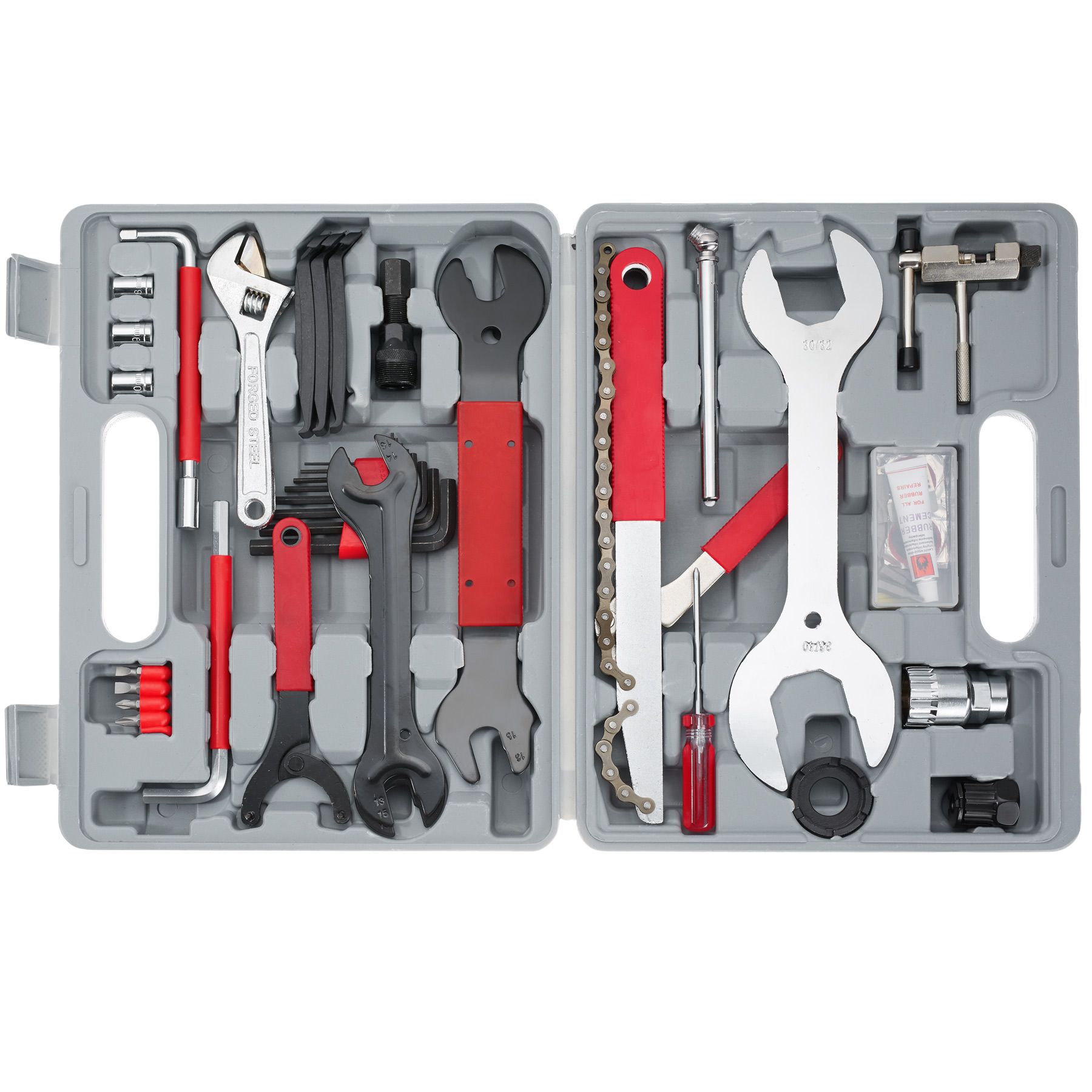 50tlg Fahrrad Werkzeugkoffer Reparatur Set Werkzeugtasche Bike Rad Tool