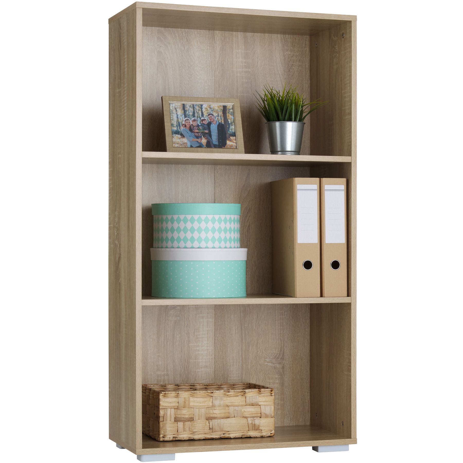 Bücherregal Holz Bücherschrank Standregal Büroregal Regal 3 Fächer