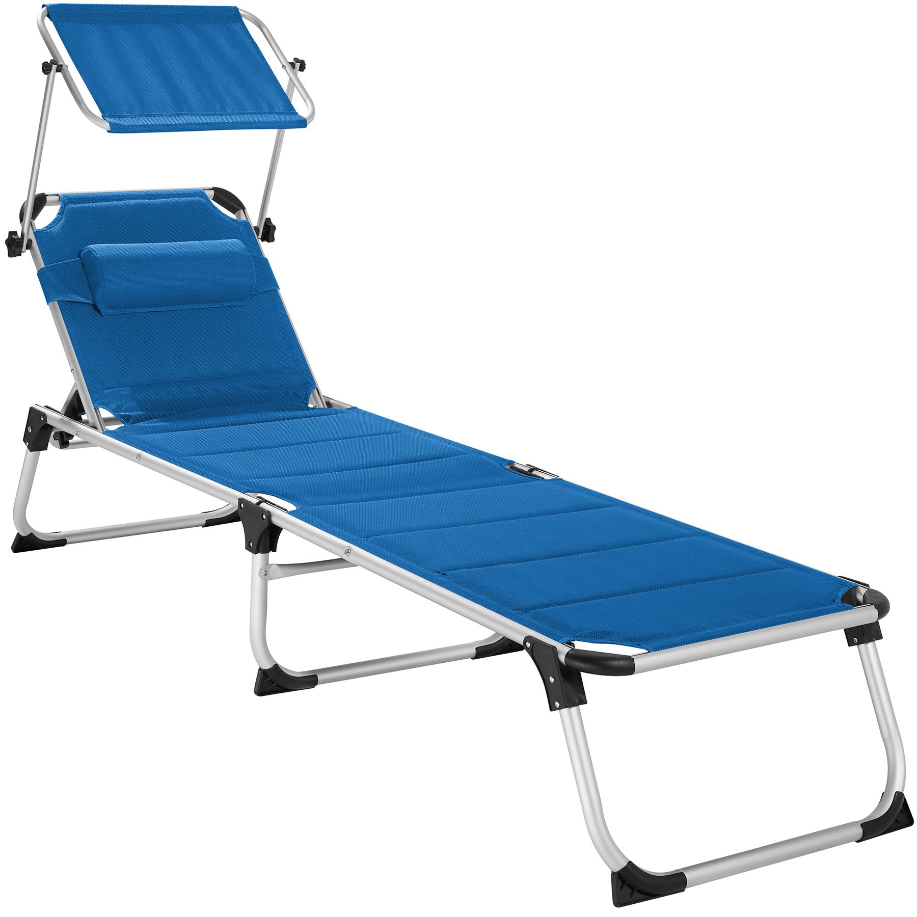 Sun Shade Lounger Pillow Backrest Collapsible Portable Patio Garden