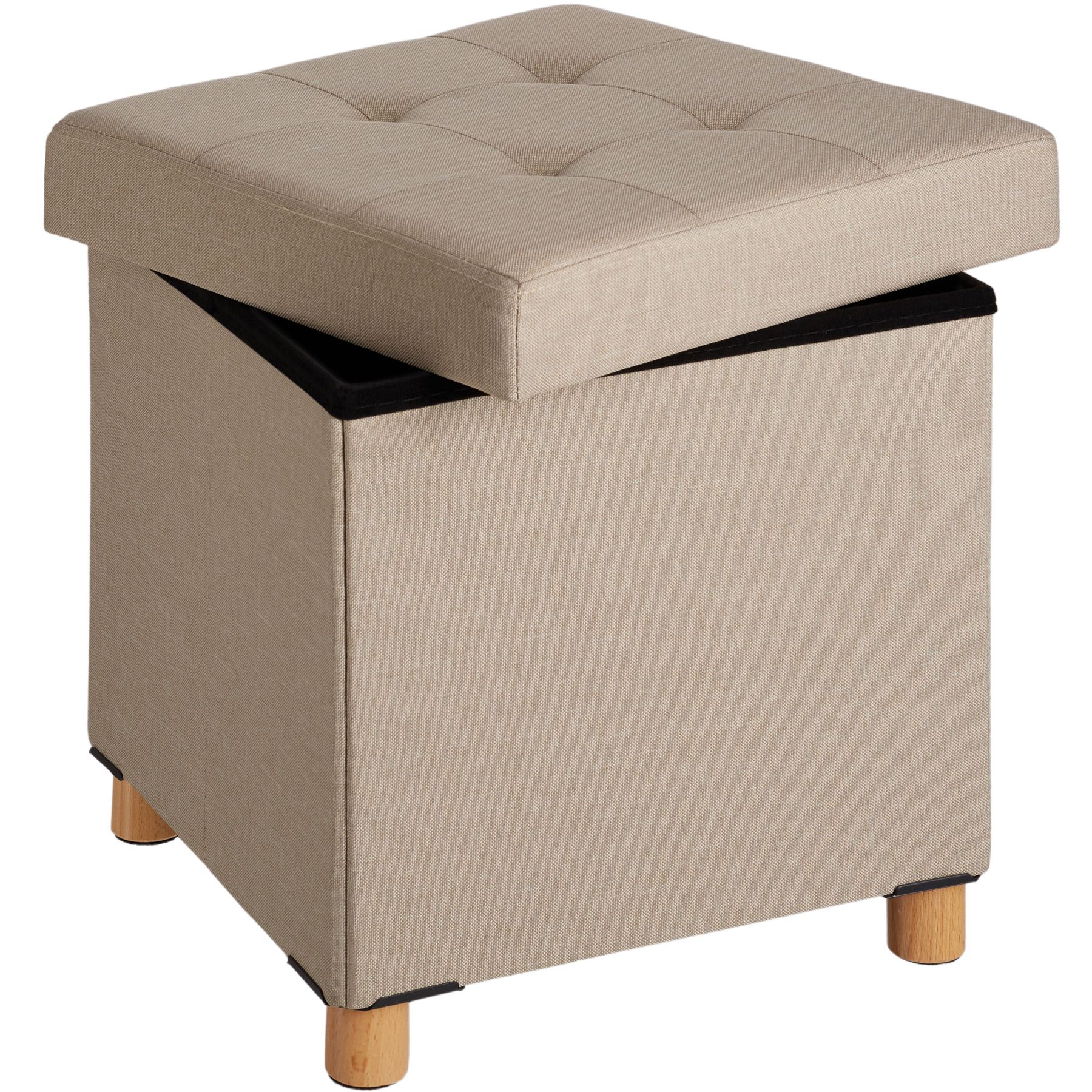 Faltbarer Sitzhocker mit Stauraum Sitzwürfel Aufbewahrungsbox Pouf