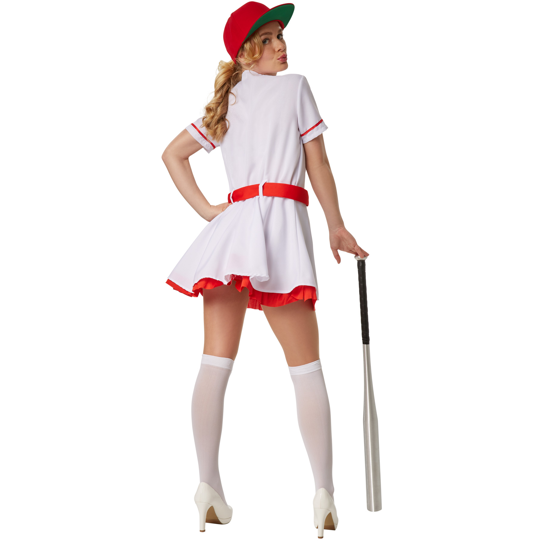 Women’s Baseball Costume Girl Player Sport All Star Home Run NBL USA Fancy Dress - Picture 4 of 31