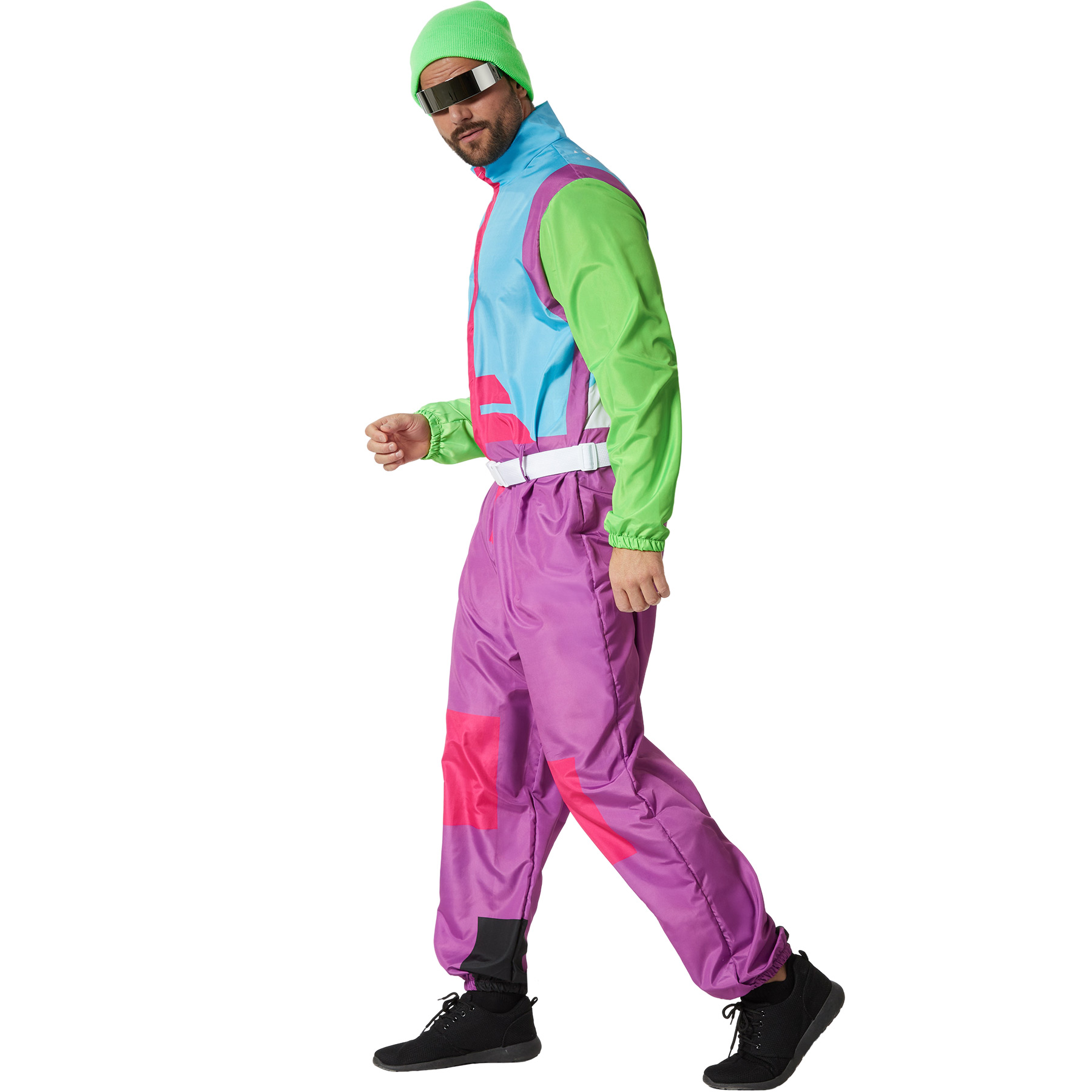 Retro Skianzug Herrenkostüm Retro 80er 90er Ski Anzug Skifahrer Komplettset - Bild 13 von 54