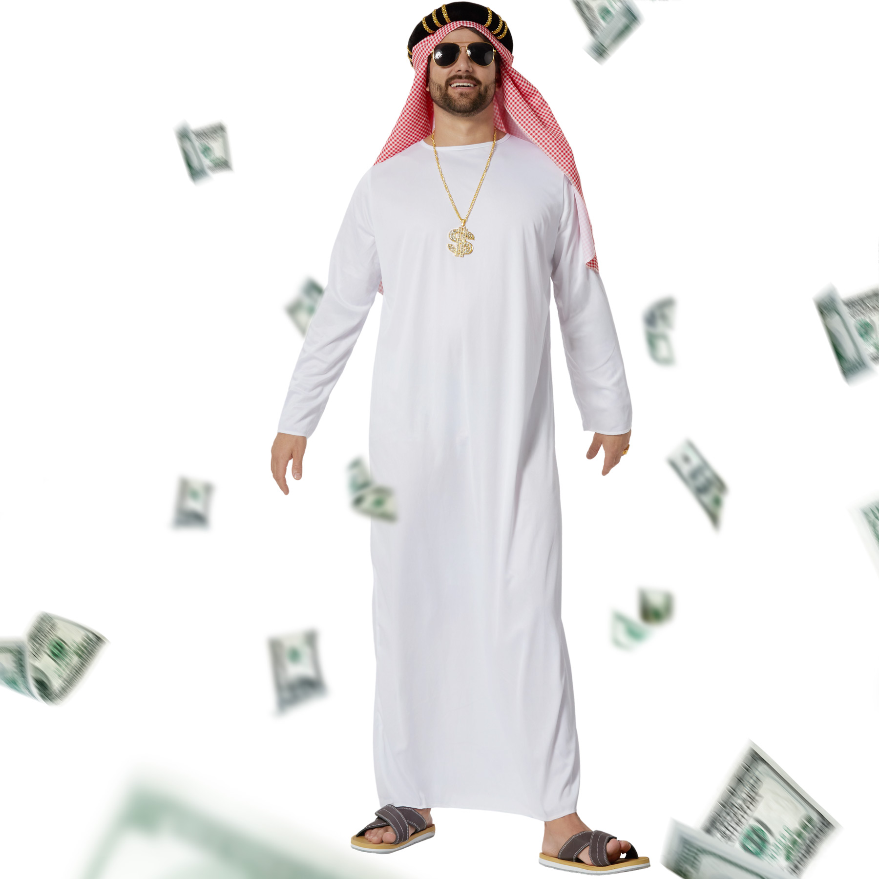 Wüstenprinz Scheich Kostüm arabischer Herrscher orientalisch inkl. Kopftuch Band - Bild 9 von 42