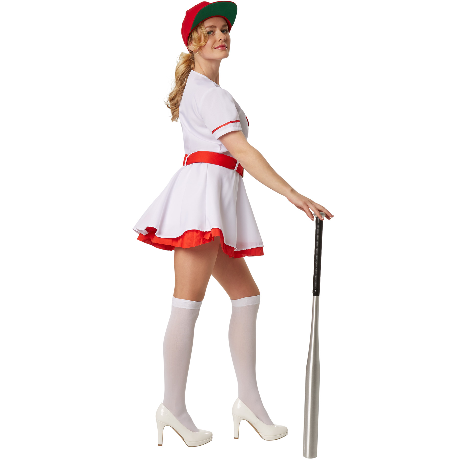 Women’s Baseball Costume Girl Player Sport All Star Home Run NBL USA Fancy Dress - Picture 3 of 31