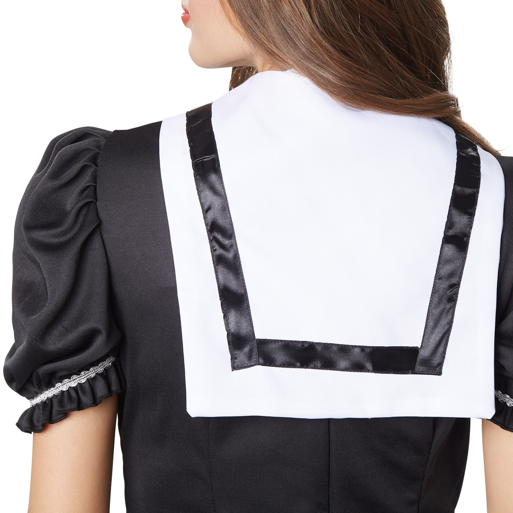 Woman's Sailor Costume Navy Officer Lady Flattering Black White Halloween Dress - Picture 7 of 41