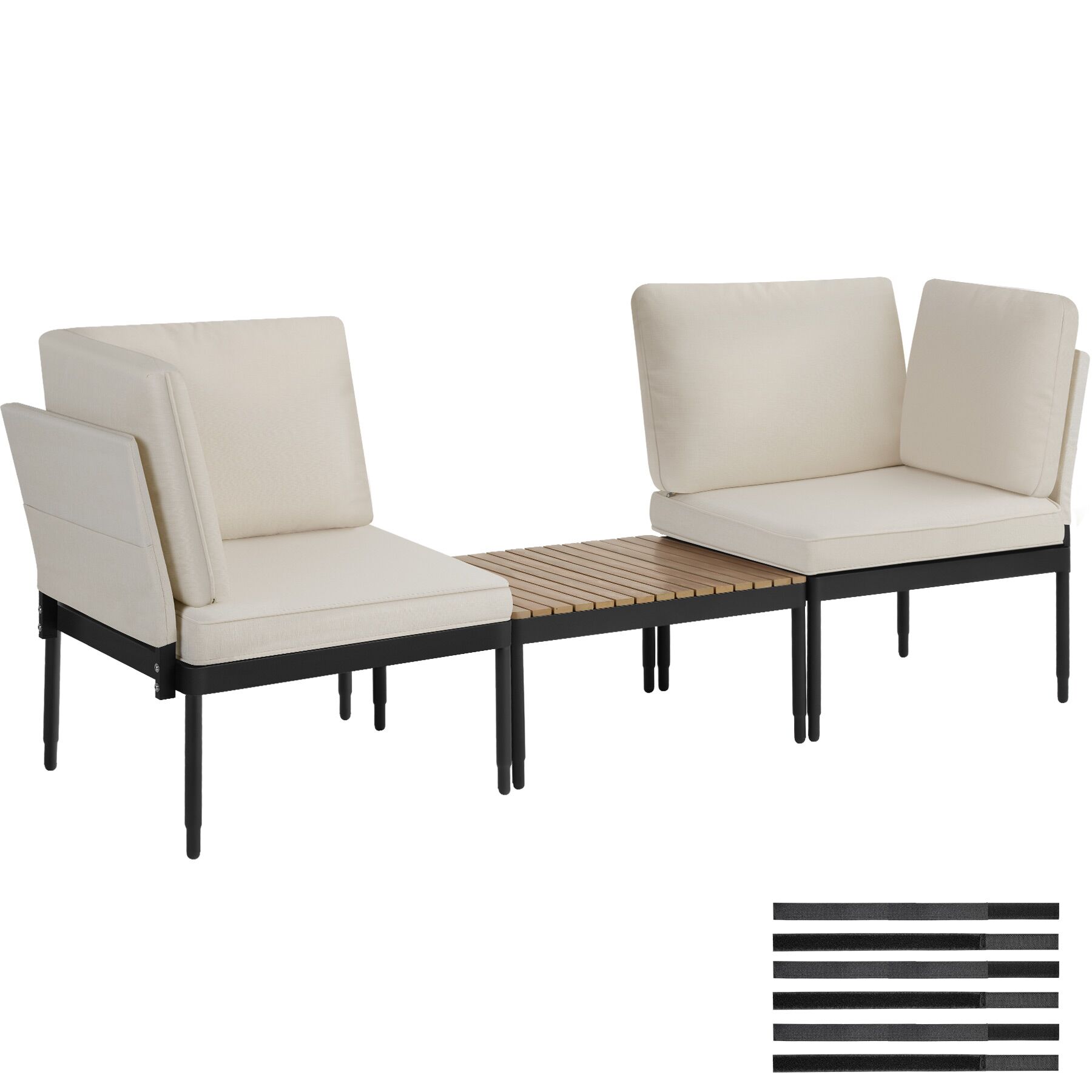 Conjunto de mobiliário de jardim Magaluf, função 5 em 1, estrutura em alumínio - antracite/cinza | tectake