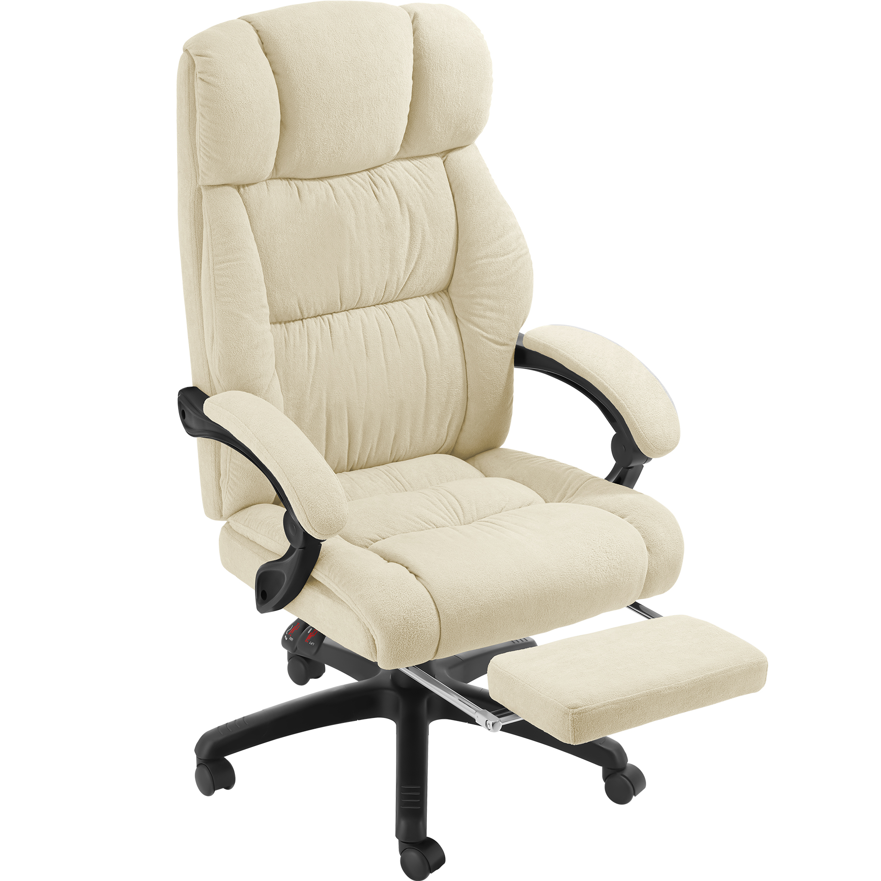 Kontorsstol Jillien med fotstöd och velouröverdrag - beige av tectake