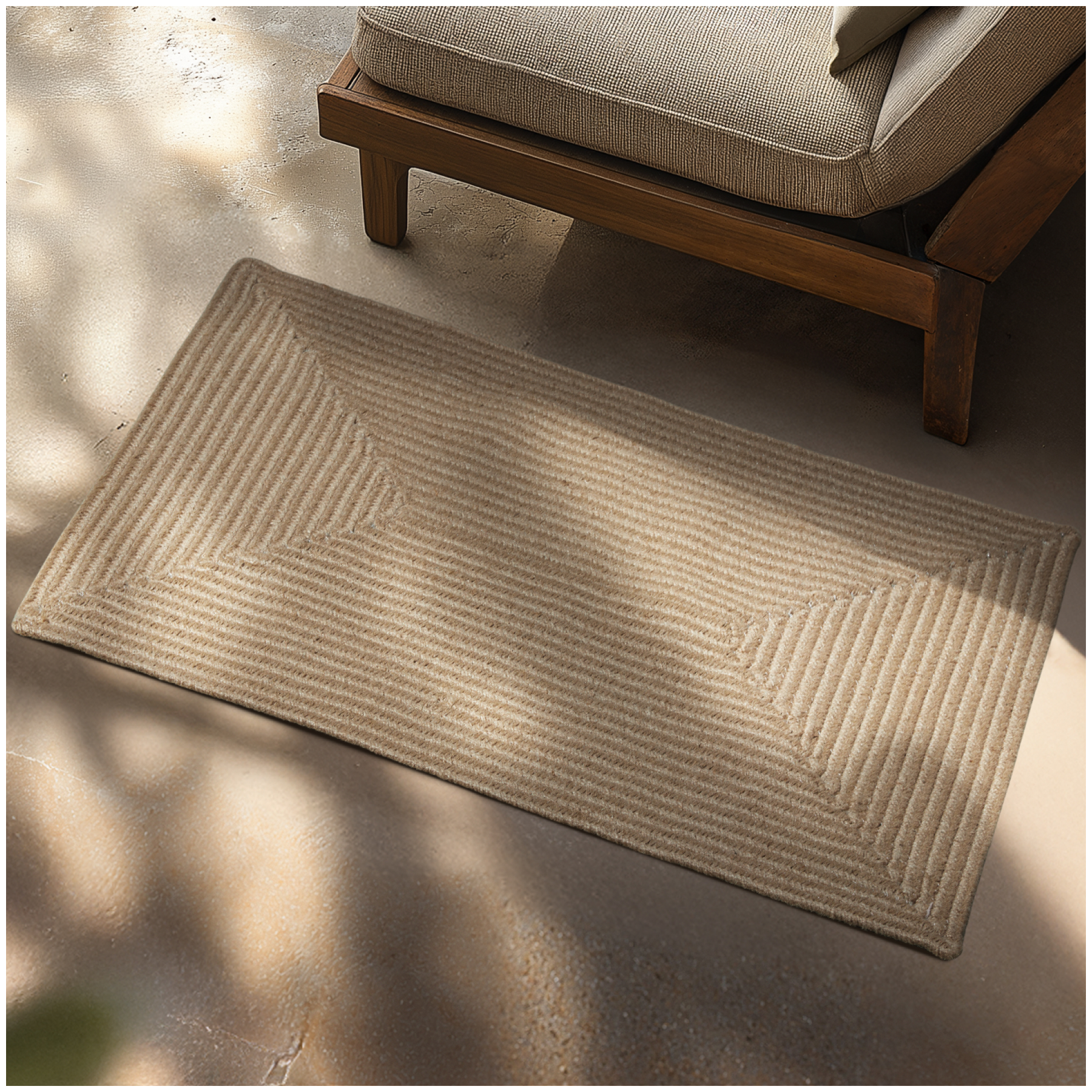 tapete tecido Vibe de juta, estilo boho - 60 x 90 cm