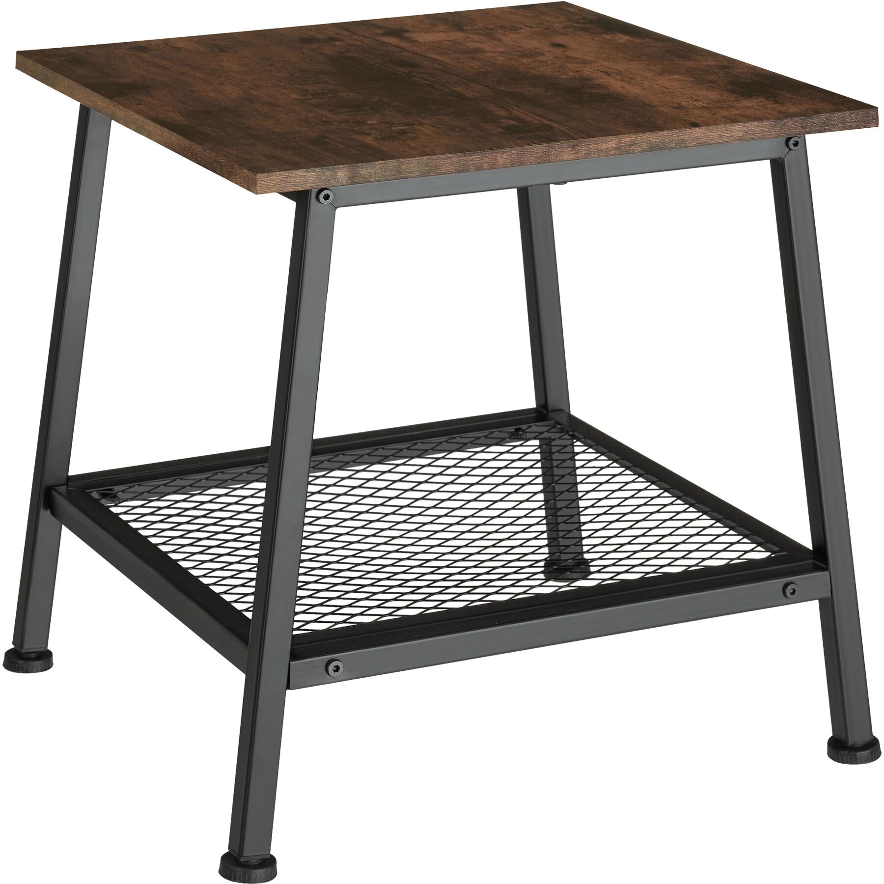 Table d’appoint BEDFORD 45,5x45x47cm - Bois foncé industriel, rustique