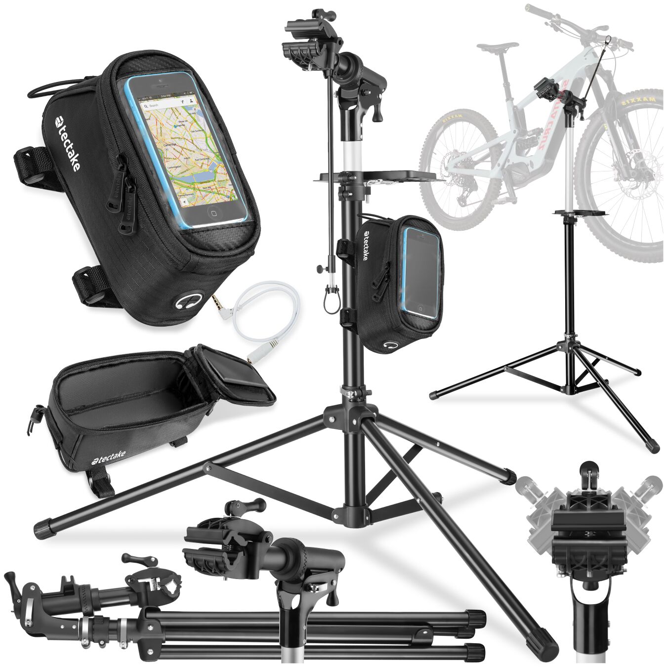 Fietsset van reparatiestandaard en framedraagtas - Type 1 | tectake