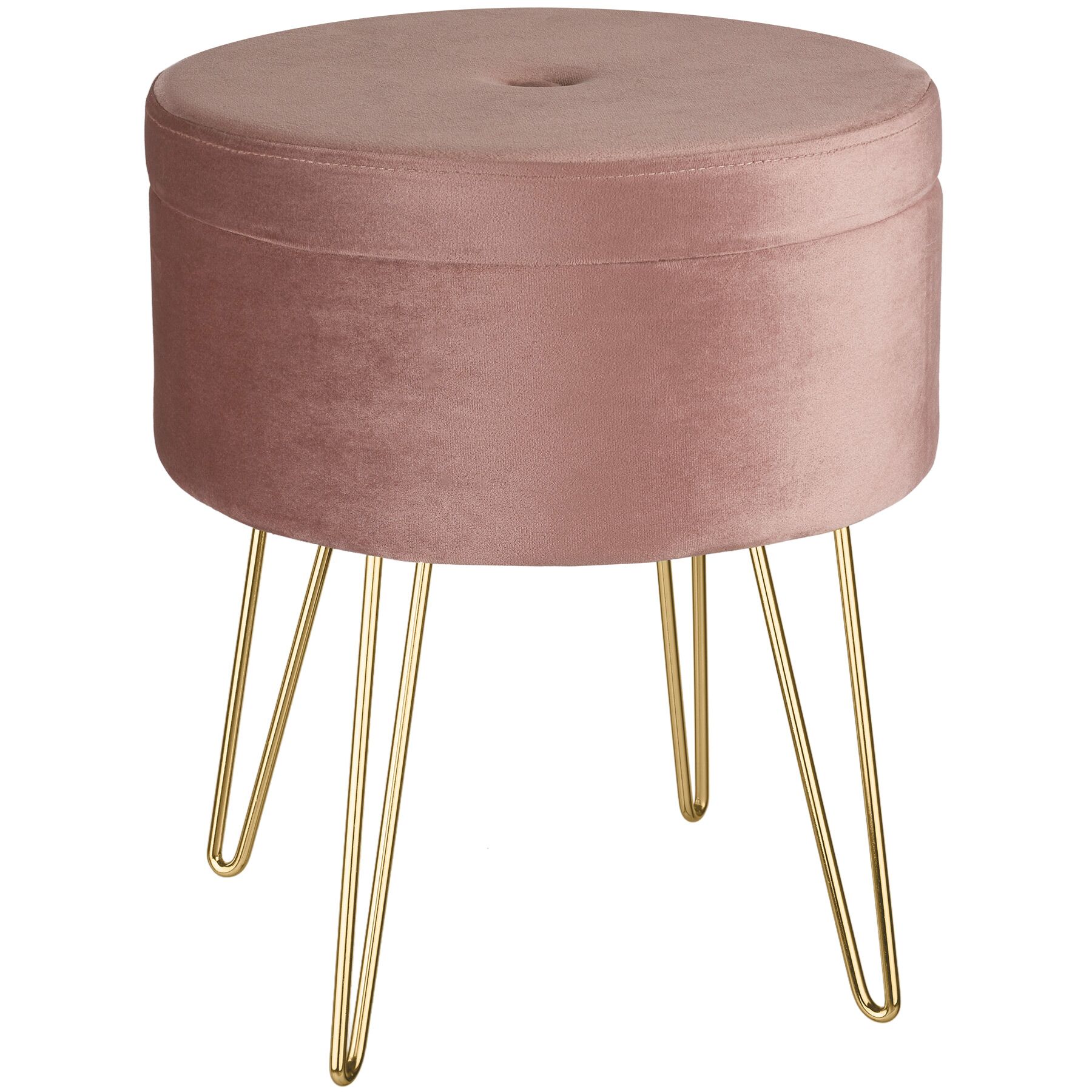 Stool Storage Footstool Padded Velvet Upholstery Bar Stools Dressing Table Seat - Picture 25 of 46