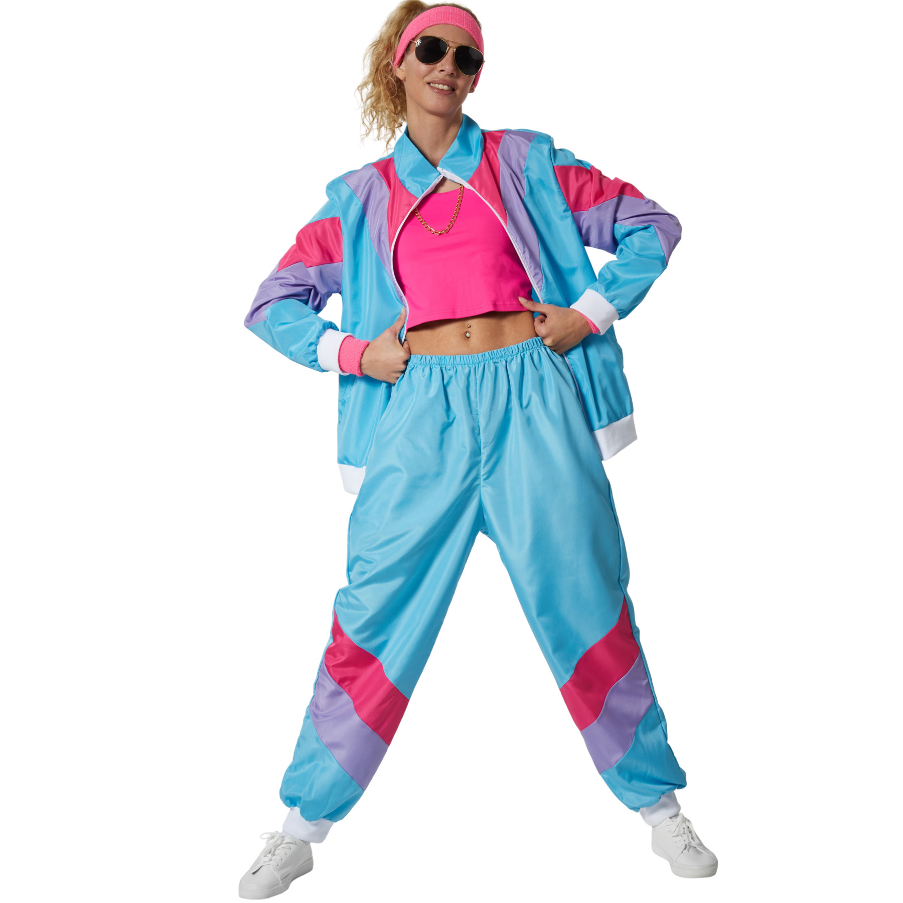 Fancy Dress Costume Women's Retro Tracksuit Set 80's 90's Dress Up Party  Outfit