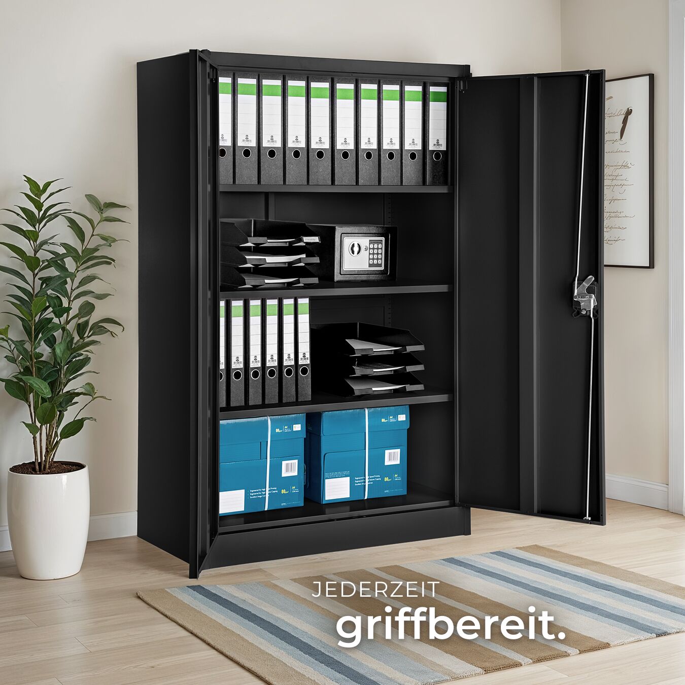 Aktenschrank mit Böden Büroschrank Metallschrank Stahlschrank Materialschrank - Produktbild 7