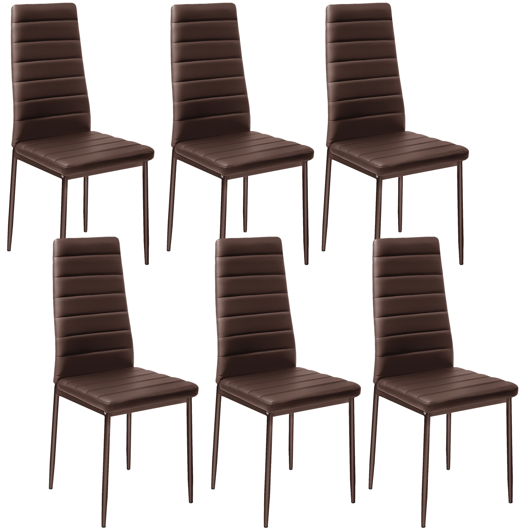 Dining Chair Set Kitchen Living Room Furniture Faux Leather Chairs Thick Padding - Picture 58 of 61