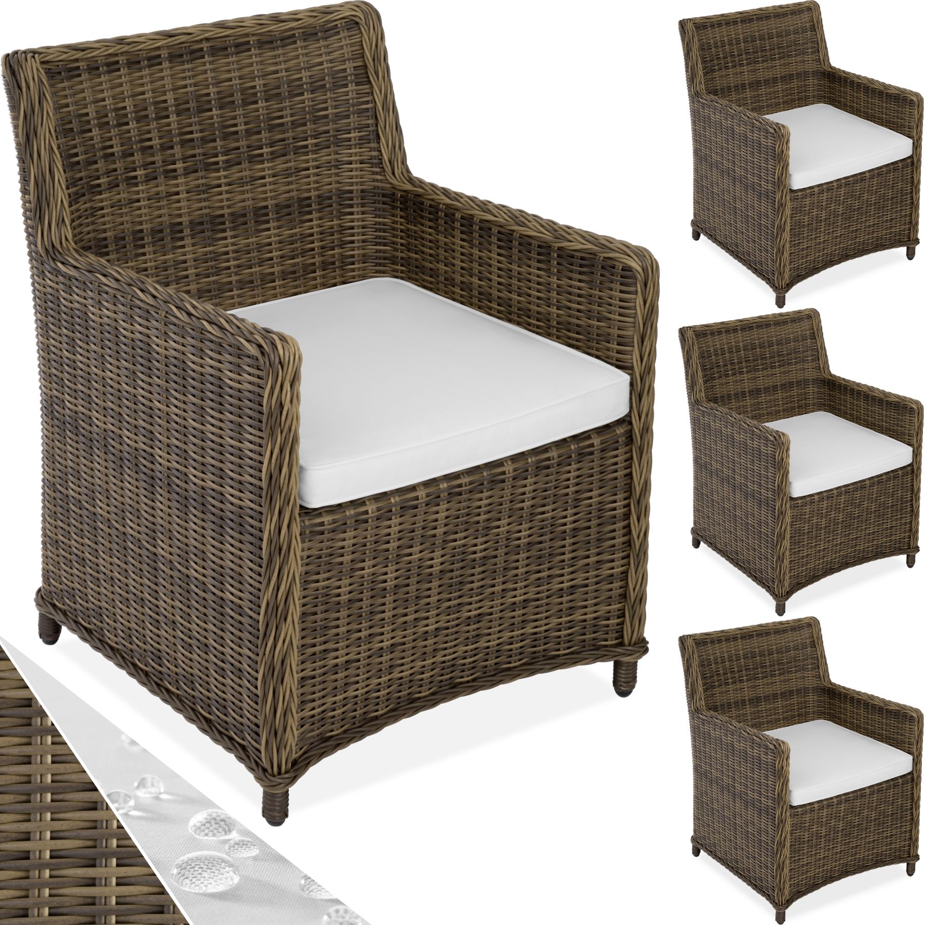 4x Sedia in rattan Saint Tropez