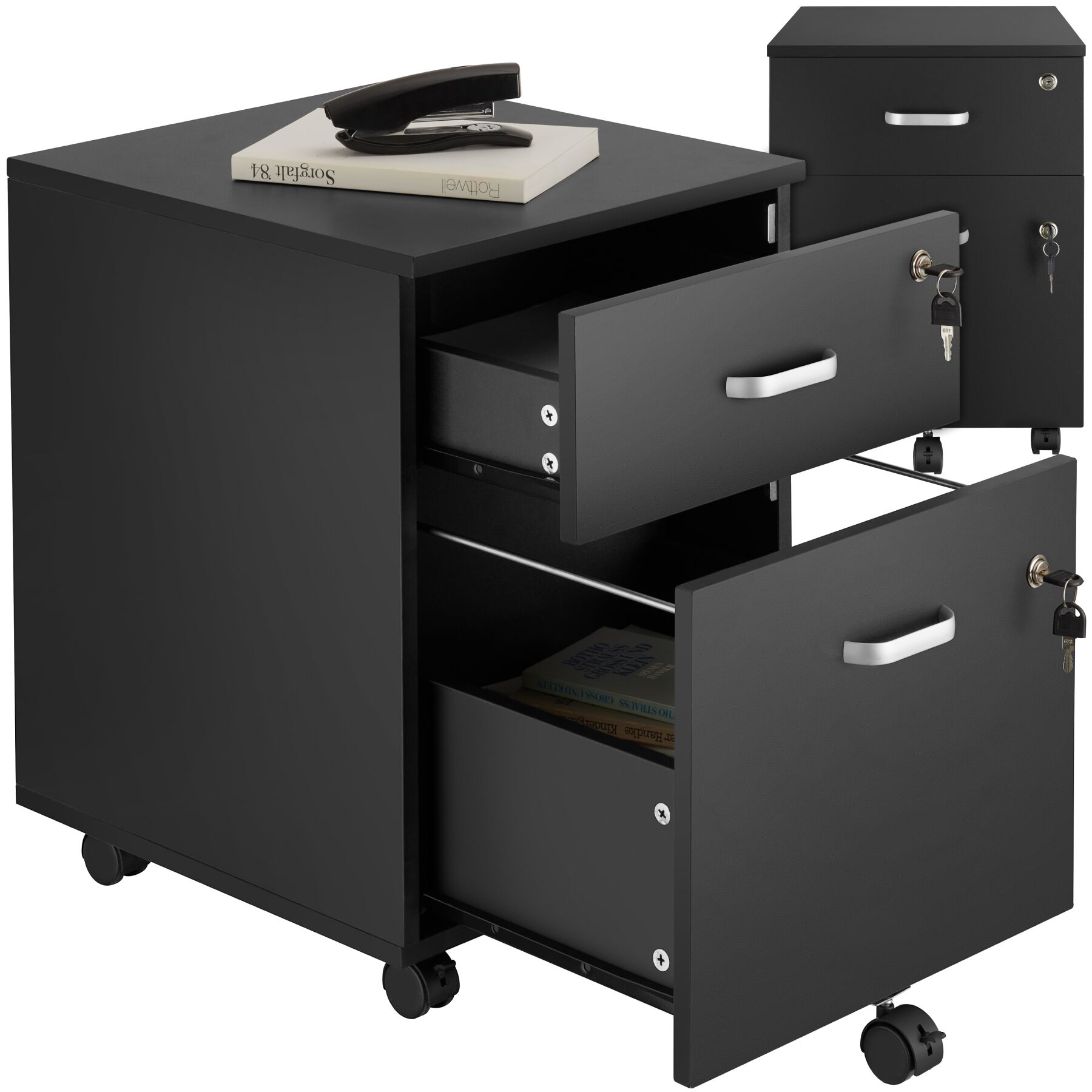 Filing Cabinet Drawers Office Cabinets Storage Furniture Metal Steel Desk Filer