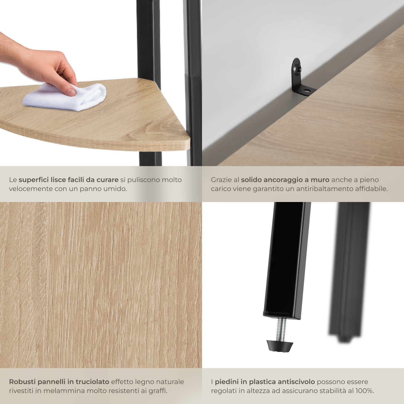 Scaffali ad angolo Newbridge 4 ripiani Stile ndustriale Antiribaltamento - Foto 18 di 25