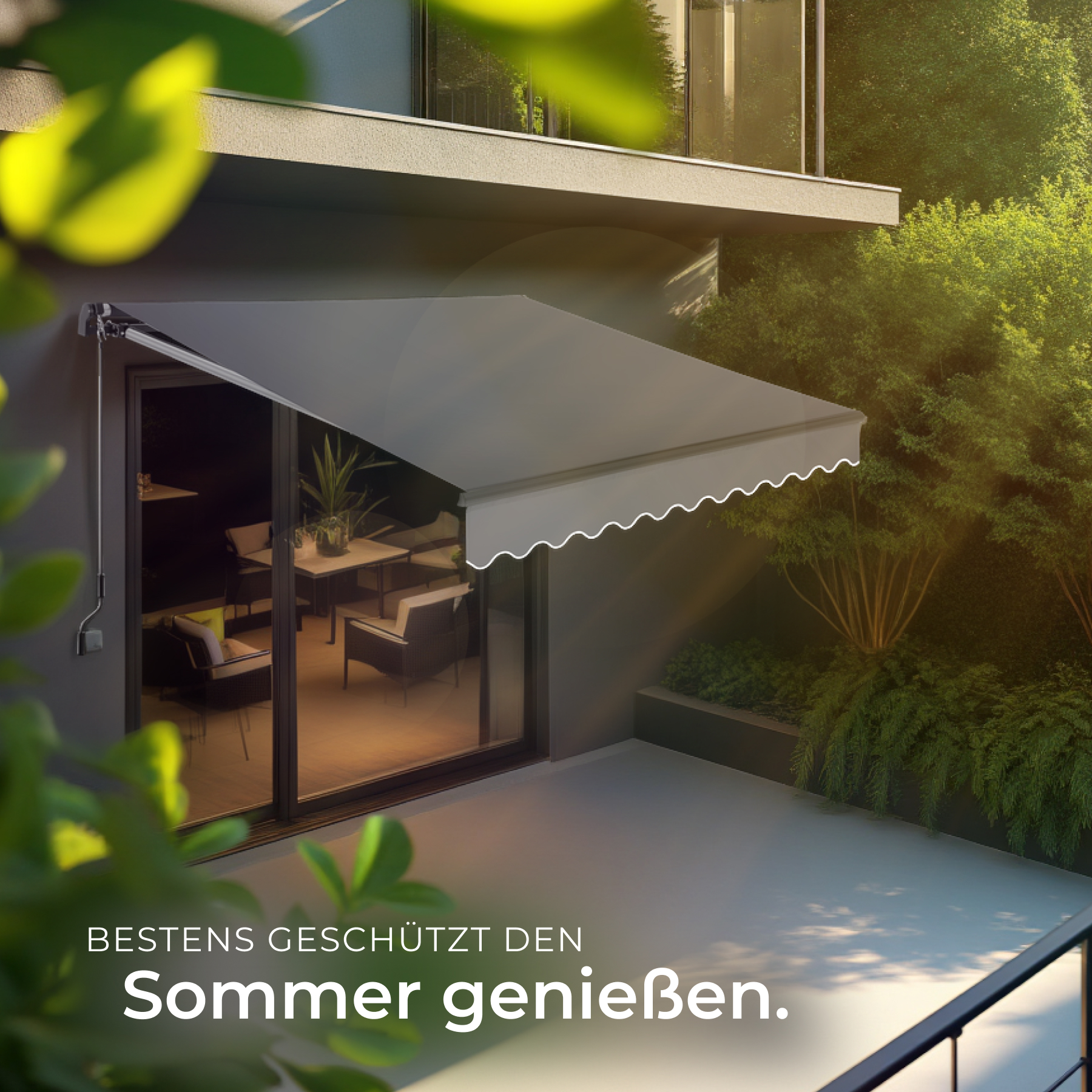 Balkonmarkise Sonnendach Wandhalterung Terrassenüberdachung Sichtschutz Markise